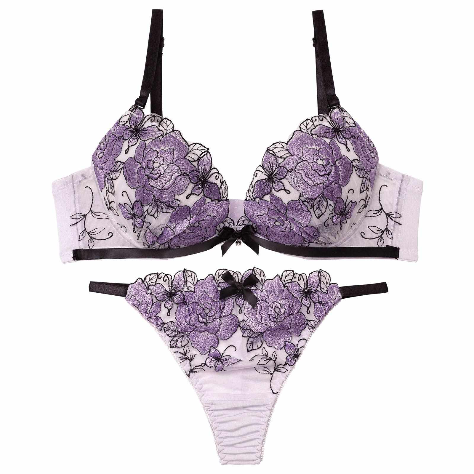 12/1新作!グラマラスローズブルームブラジャー&Tバックショーツ