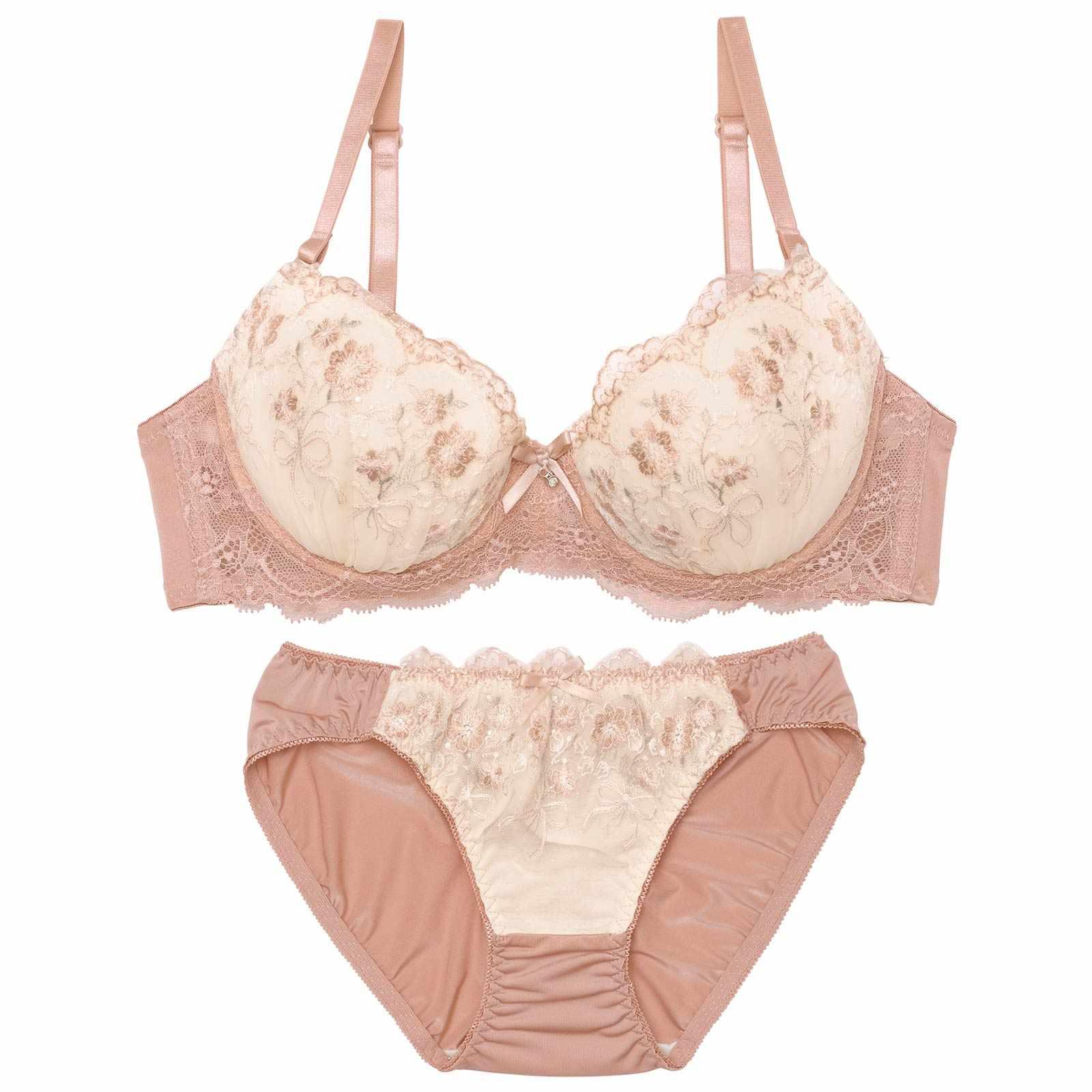 フェミニンダスティブーケブラジャー&フルバックショーツ
