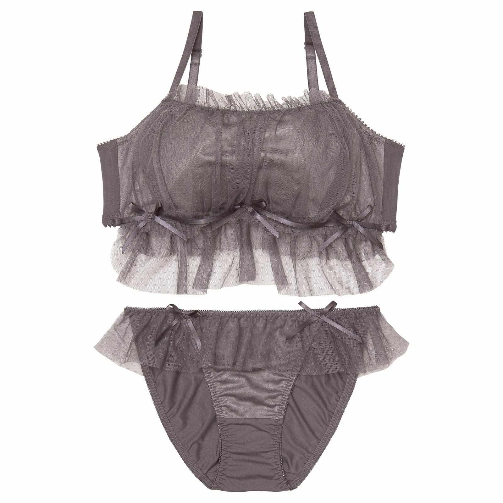 ガーリーチュールプリマ育乳脇高ブラジャー&フルバックショーツ