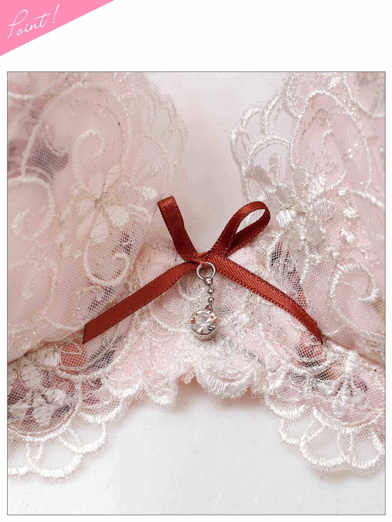 2/20新作!【GHサイズ】チャーミングフルールガーデンブラジャー&フルバックショーツ