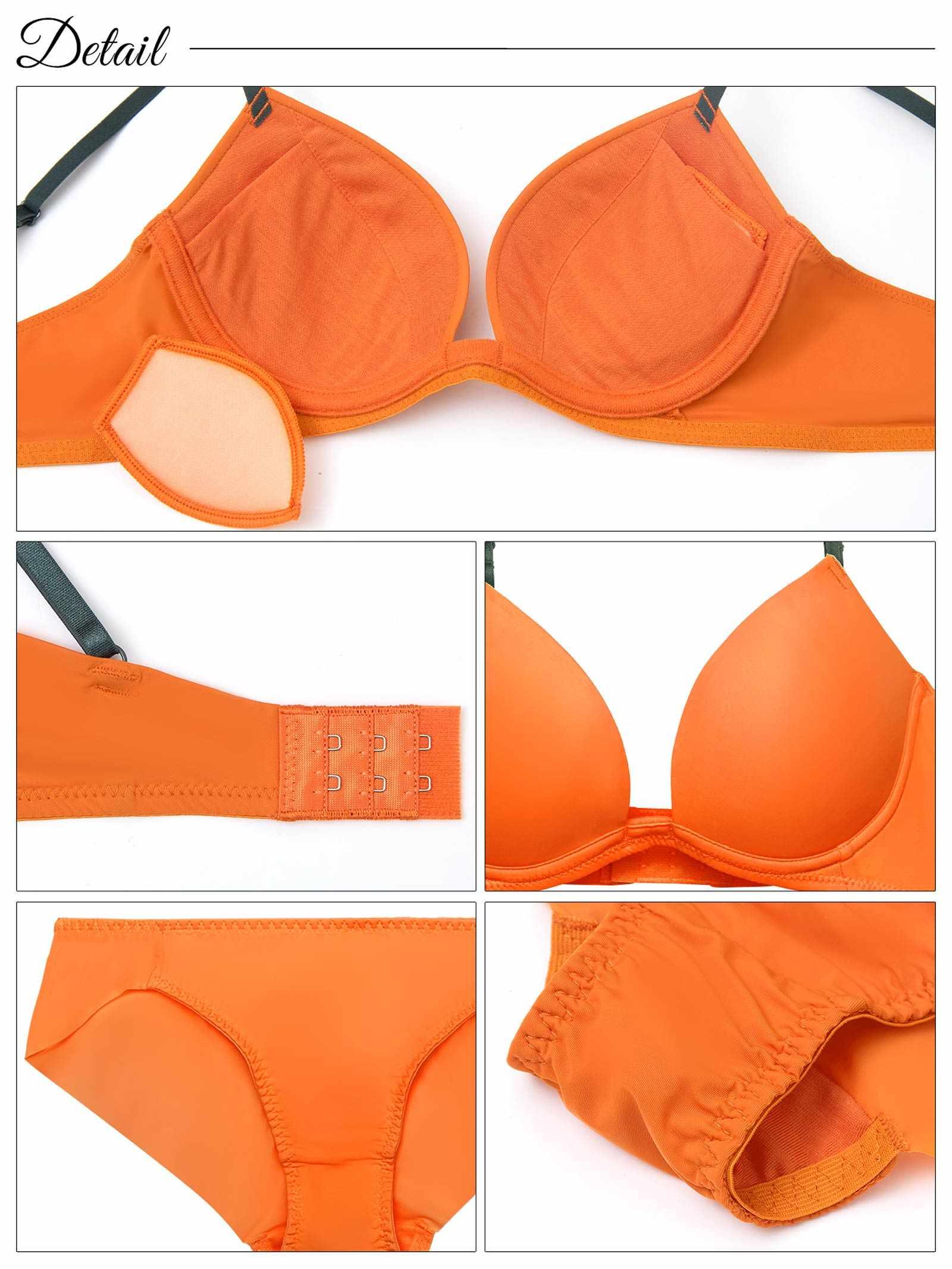 6/24再販!【EFサイズ】シンプルカットシームレス育乳脇高ブラジャー&フルバックショーツ