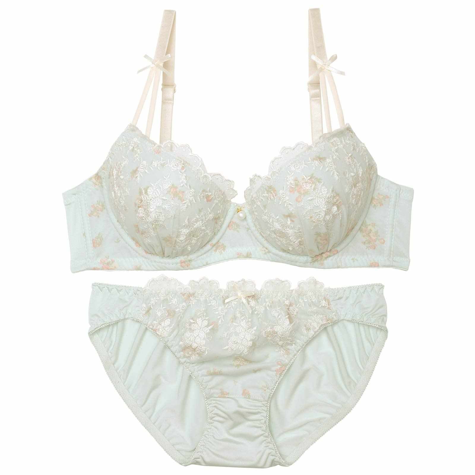 レトロプティフルールブラジャー&フルバックショーツ