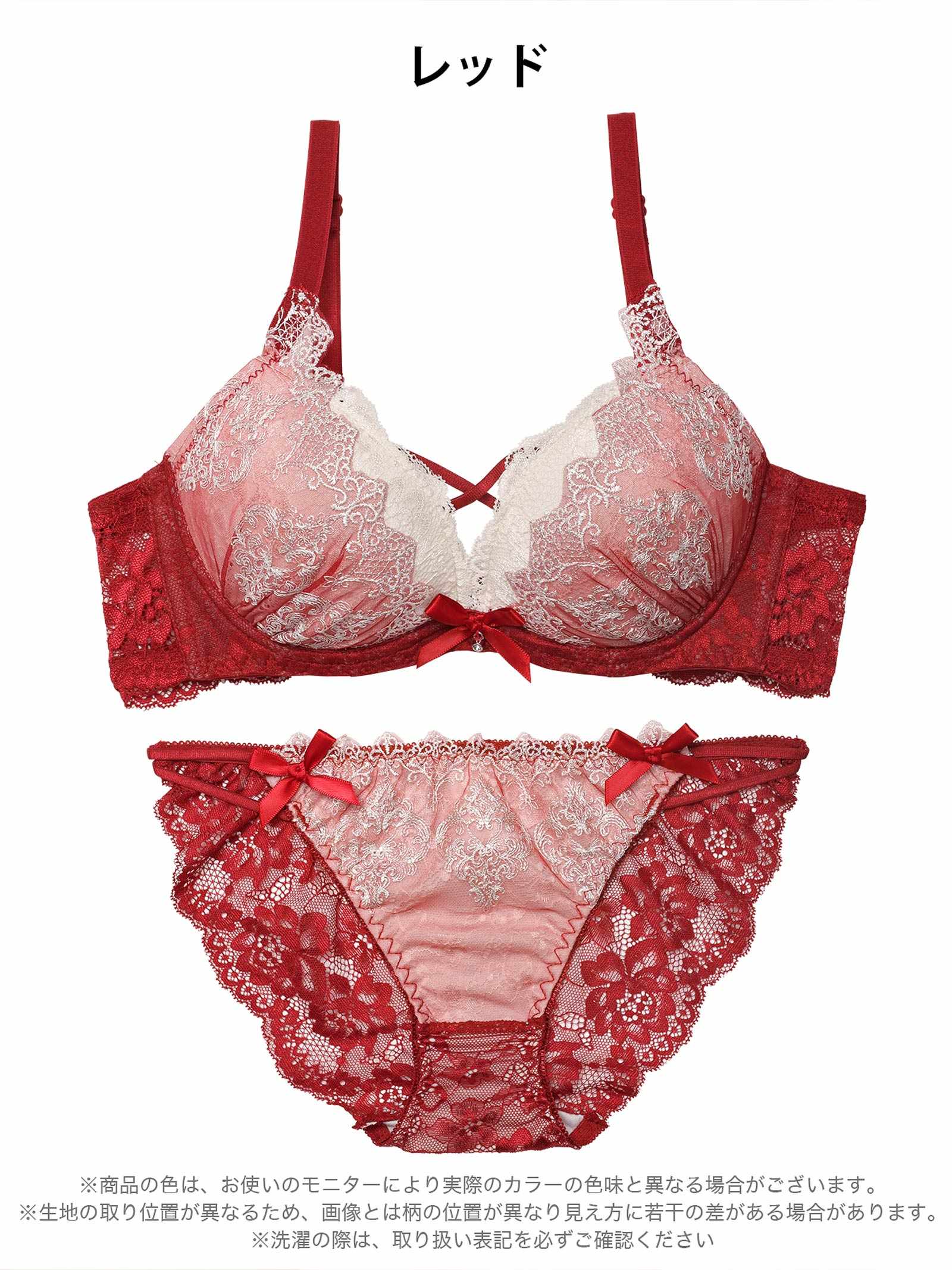12/12新作!【EFサイズ】エレガントエンブロイダリー育乳脇高ブラジャー&バック透けフルバックショーツ
