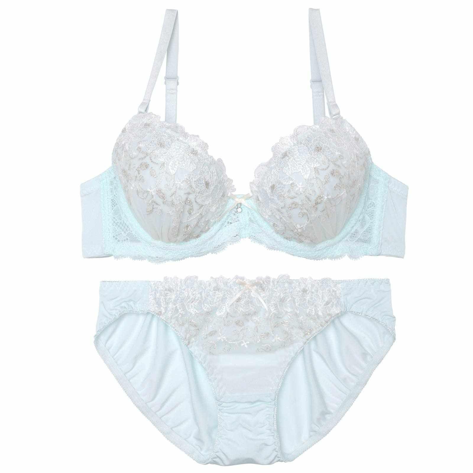 ダズリンペールフラワーブラジャー&フルバックショーツ