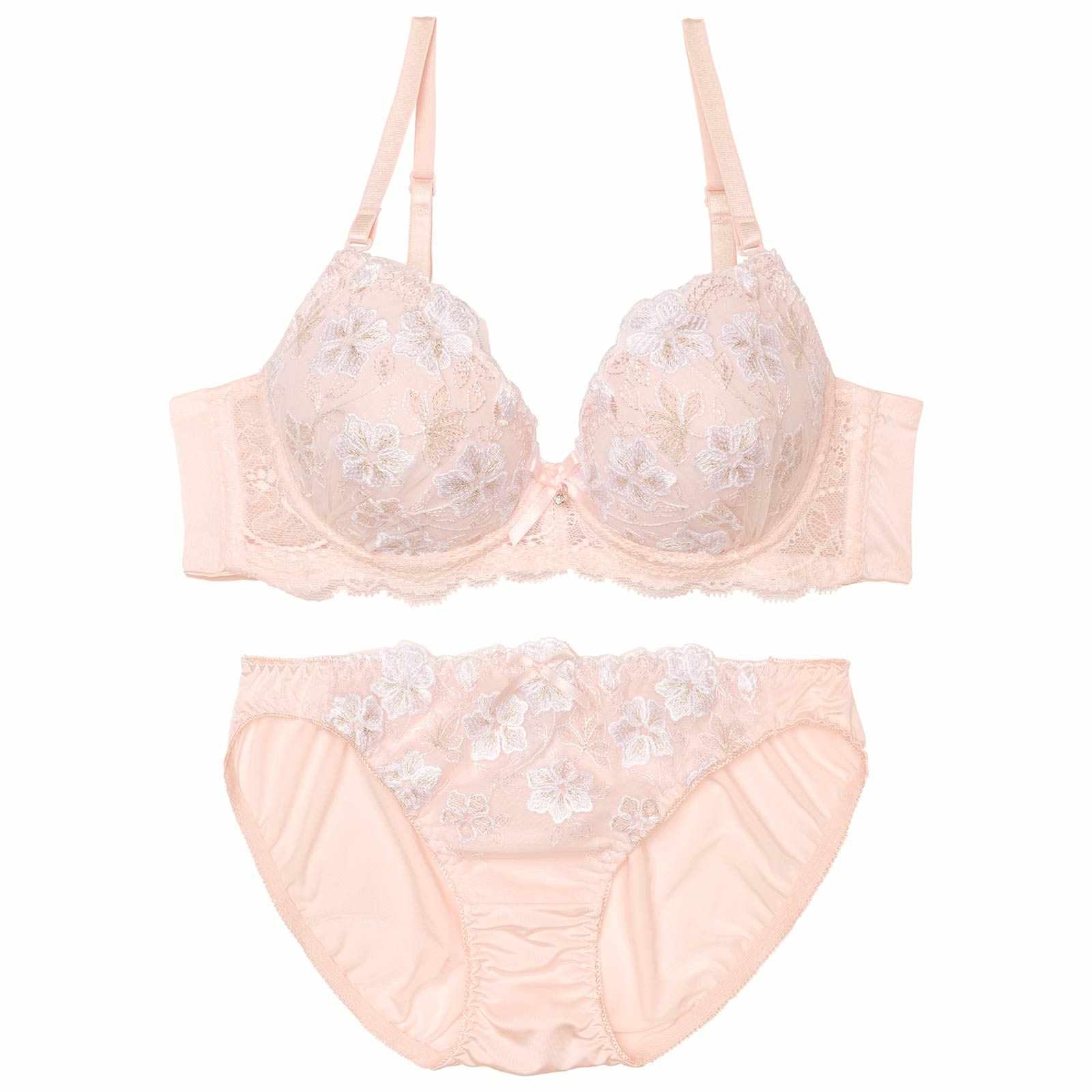 【EFサイズ】パステルメルティブロッサムブブラジャー&フルバックショーツ