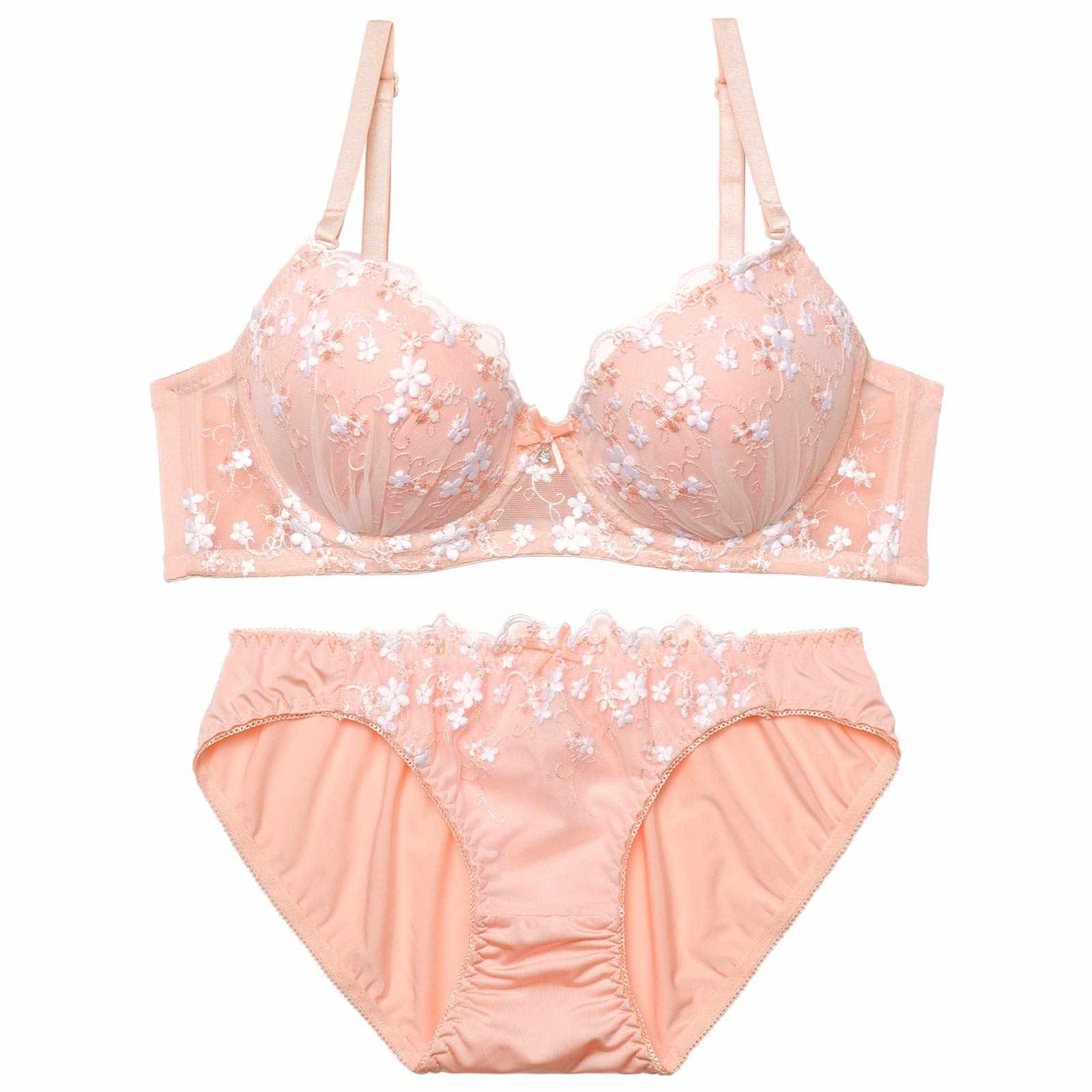 2/13新作!フェミニンプチフラワーブラジャー&フルバックショーツ