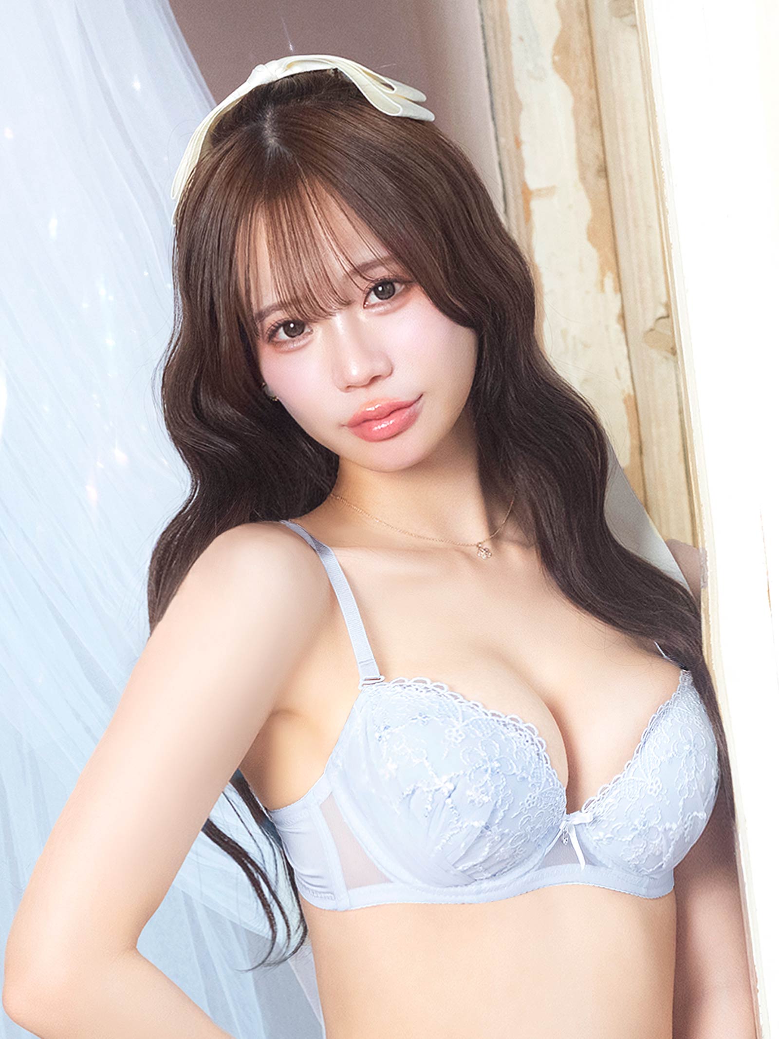 3/13新作!ピュアチュールフラワーブラジャー&フルバックショーツ