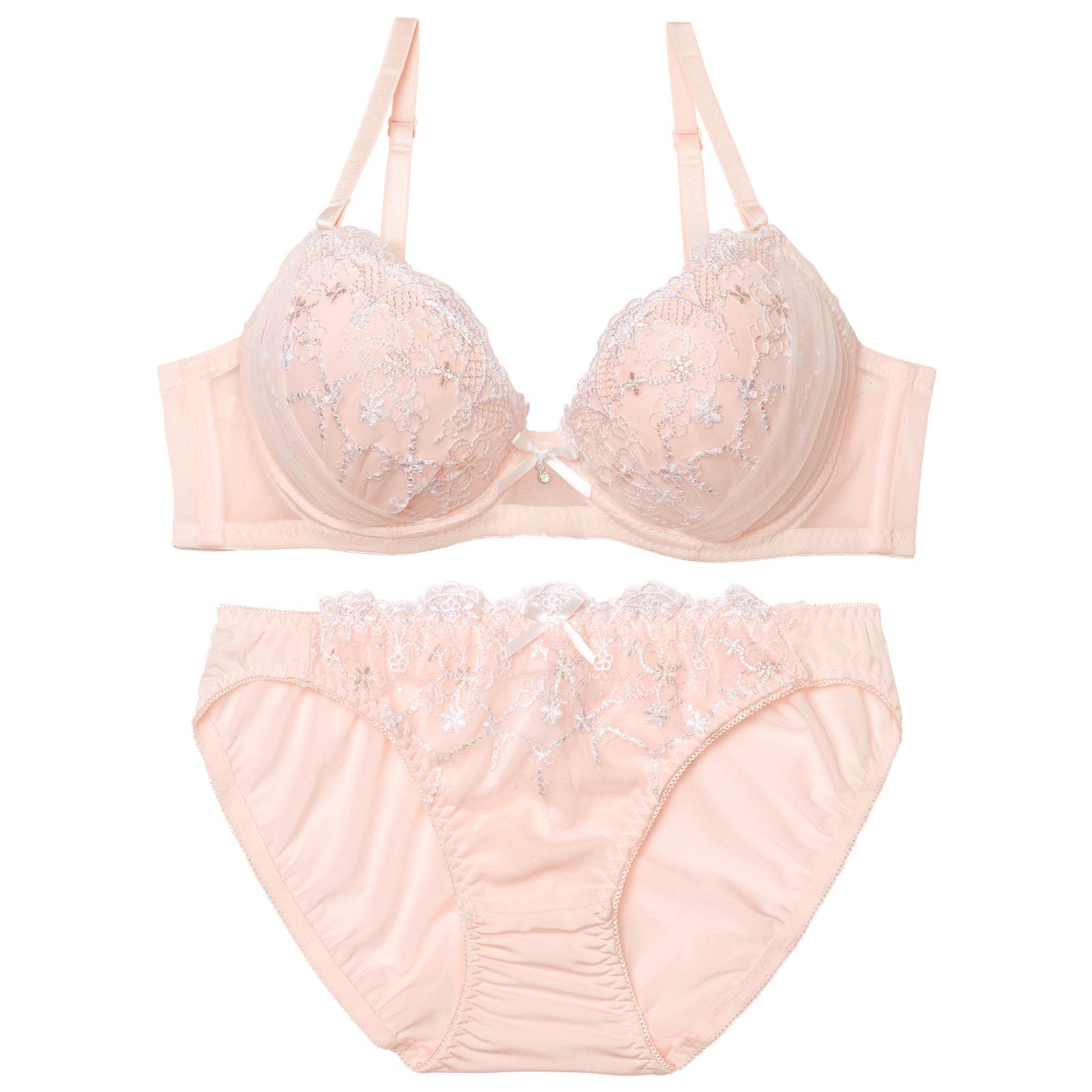 3/13新作!ピュアチュールフラワーブラジャー&フルバックショーツ