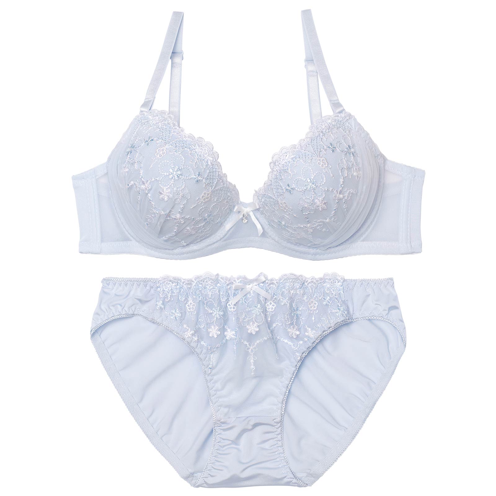 3/13新作!ピュアチュールフラワーブラジャー&フルバックショーツ