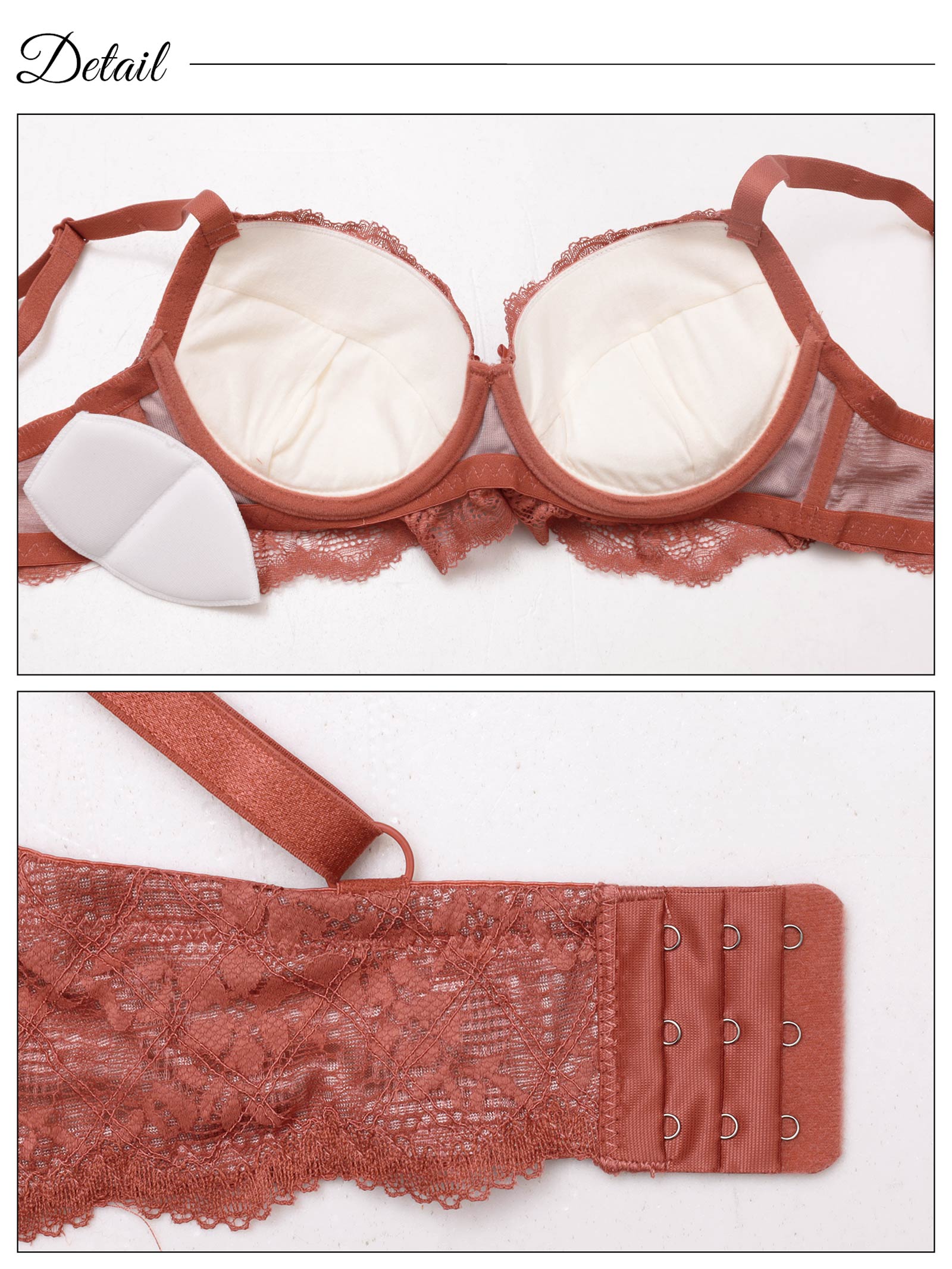 12/2再販!【EFサイズ】レーシィスカラップブラジャー&バック透けフルバックショーツ
