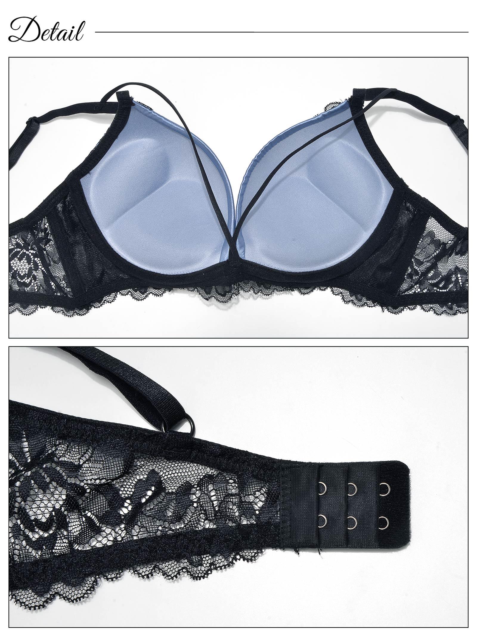 1/31再販!【三上悠亜着用】バイカラーフラワーレースサテンブラジャー&バック透けフルバックショーツ - 【公式】247Lingerie