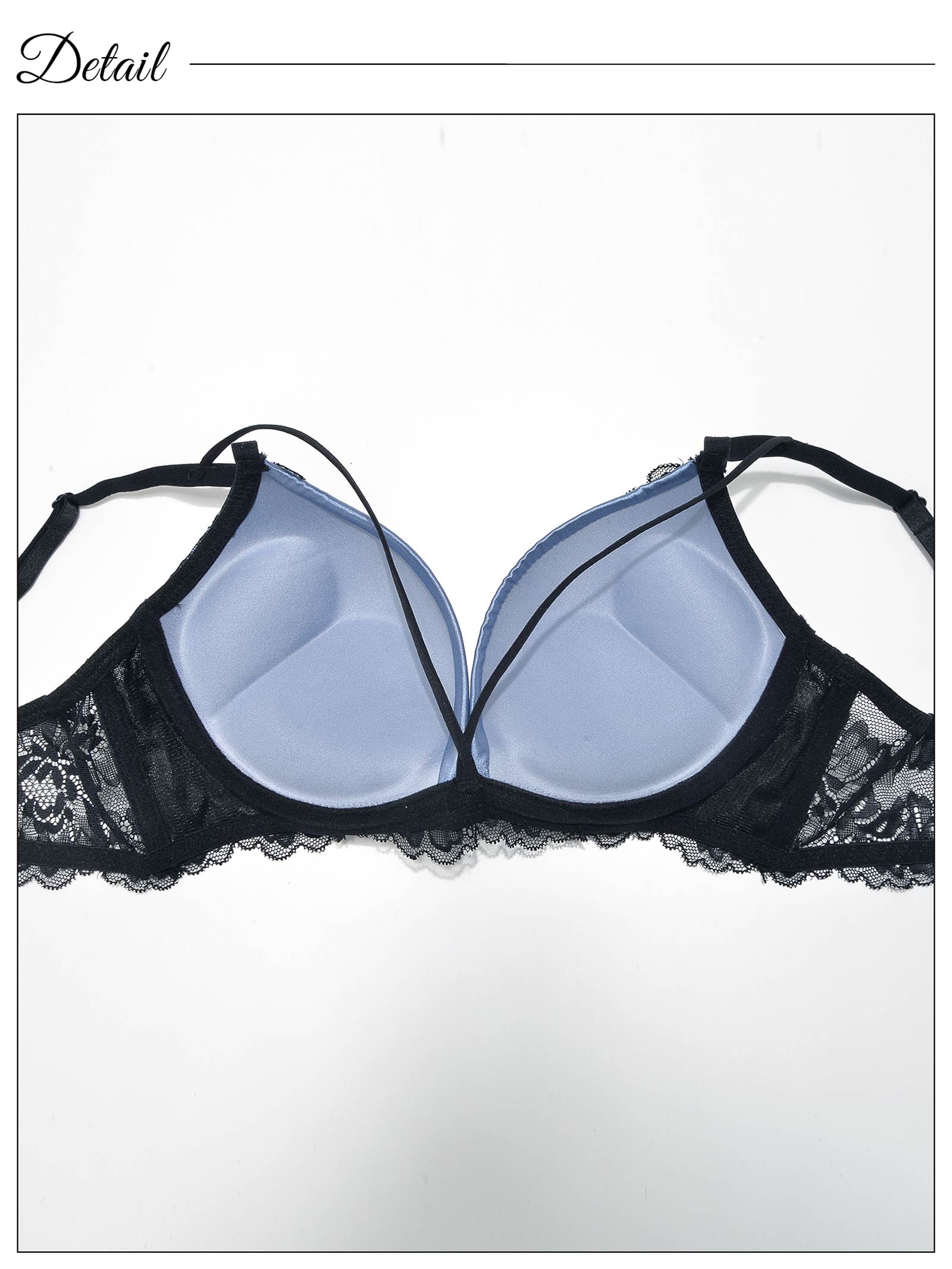 11/20再販!【三上悠亜着用】【EFサイズ】バイカラーフラワーレースサテンブラジャー&バック透けフルバックショーツ