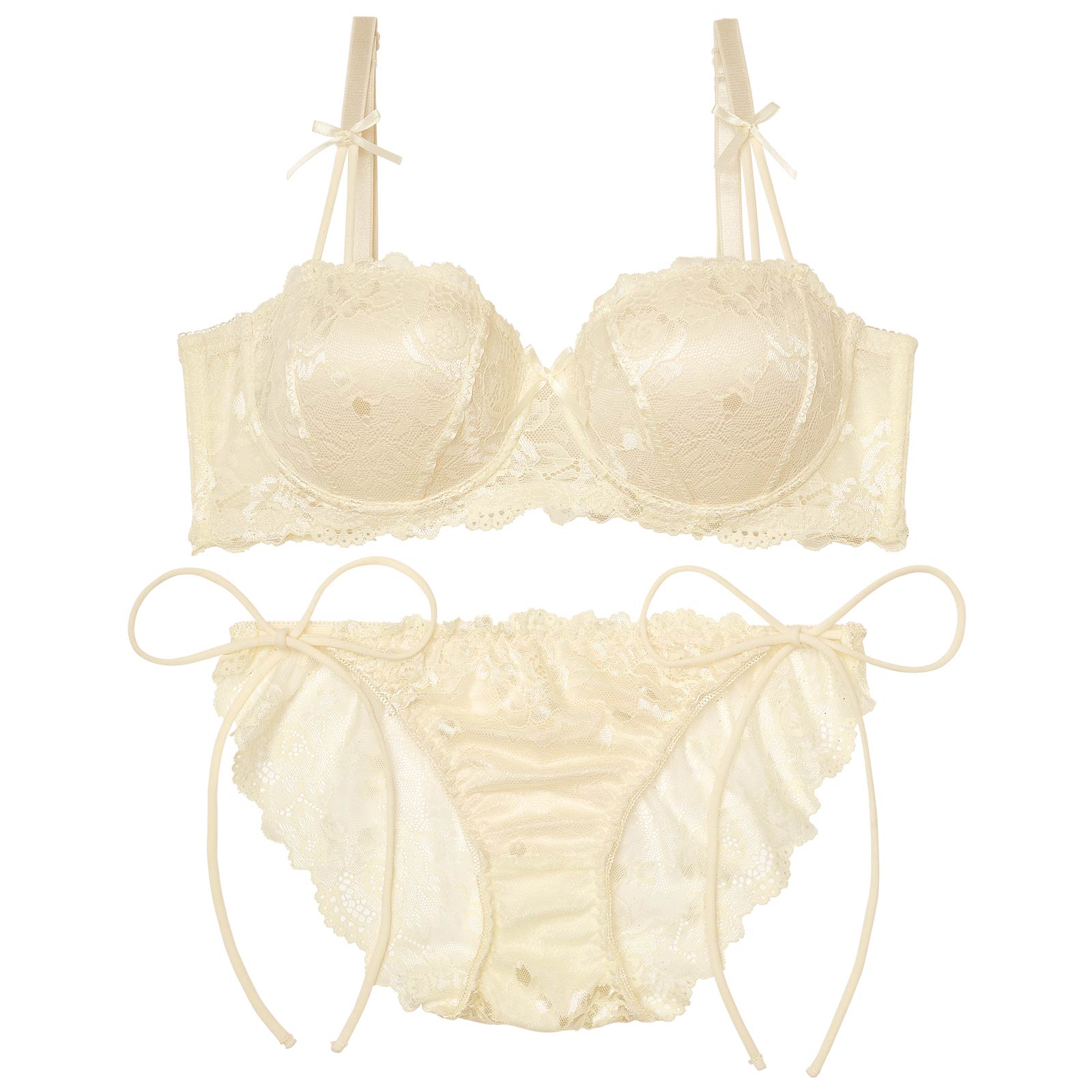 【三上悠亜着用】フロレゾンローズレース育乳脇高ブラジャー&サイド紐バック透けフルバックショーツ - 【公式】247Lingerie