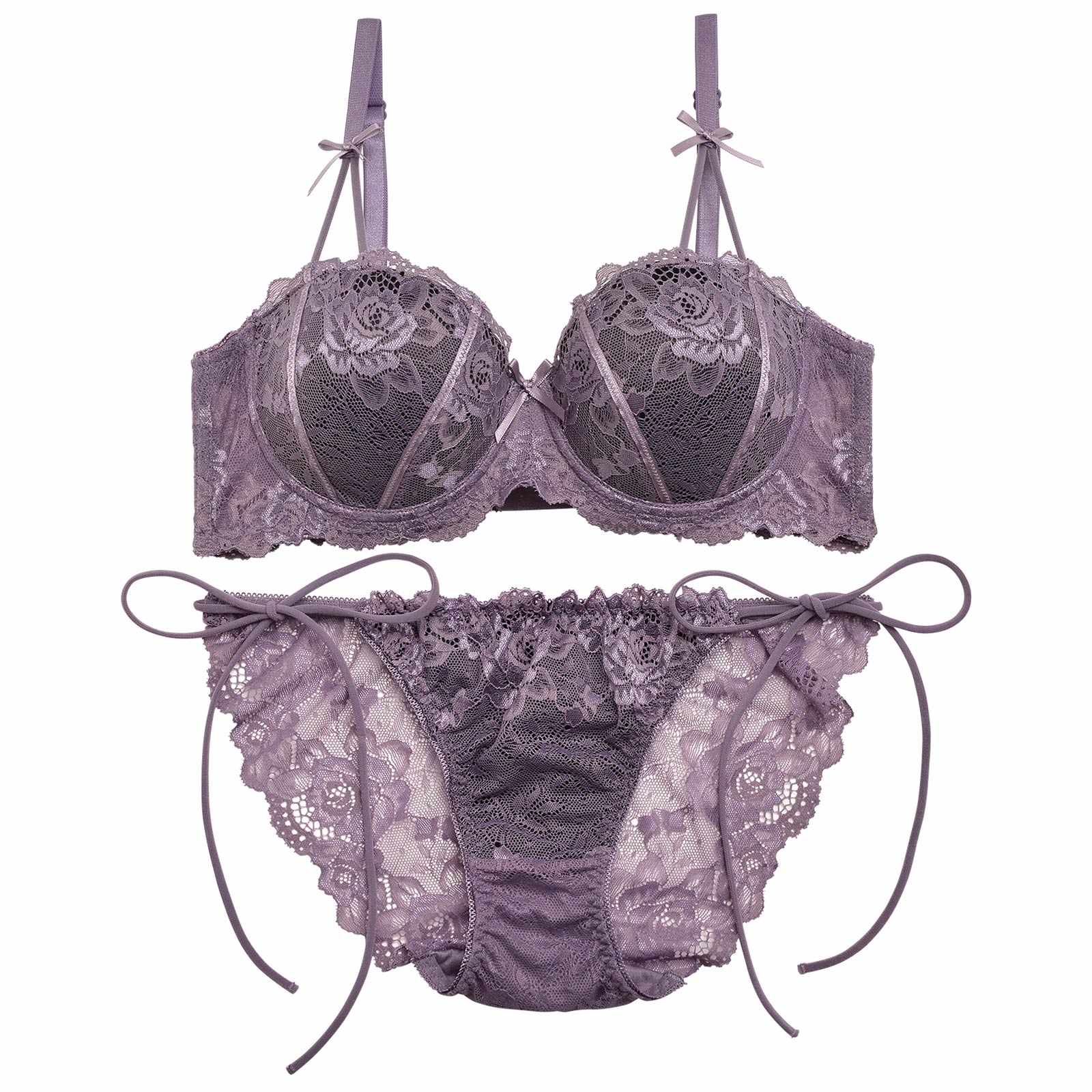 【三上悠亜着用】フロレゾンローズレース育乳脇高ブラジャー&サイド紐バック透けフルバックショーツ - 【公式】247Lingerie