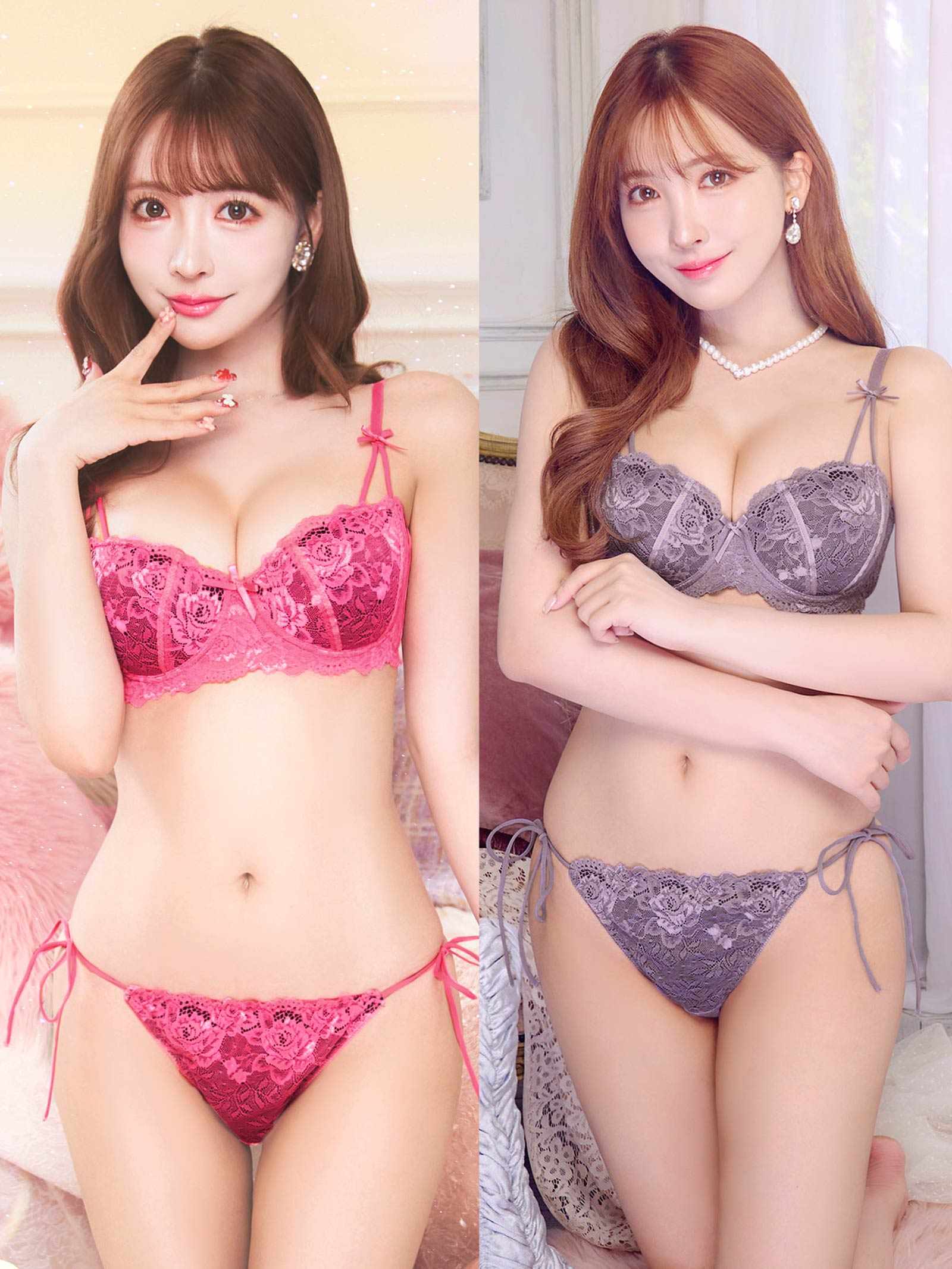 【三上悠亜着用】フロレゾンローズレース育乳脇高ブラジャー&サイド紐バック透けフルバックショーツ - 【公式】247Lingerie