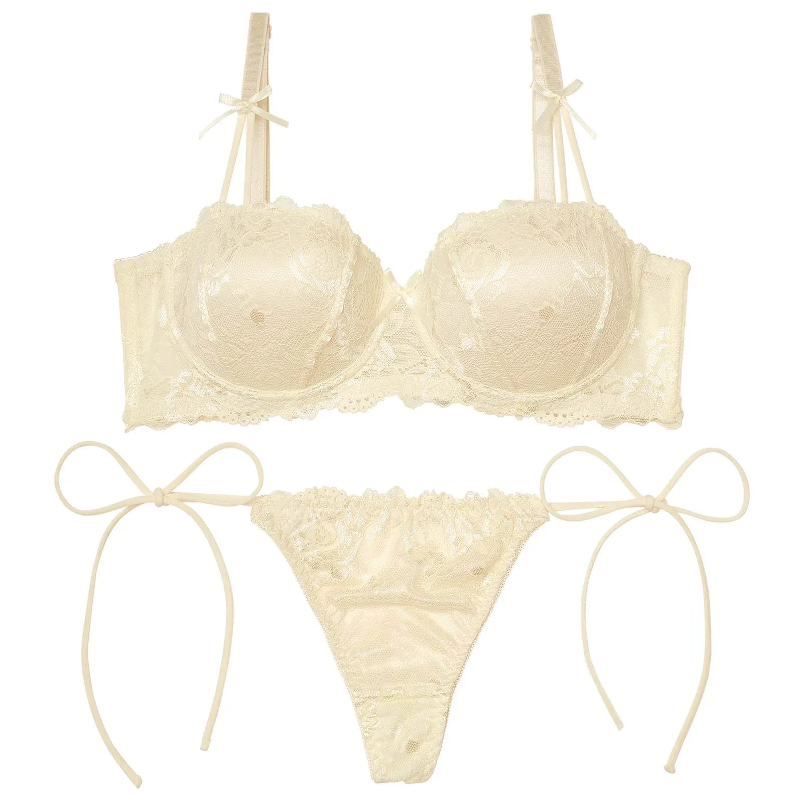 【三上悠亜着用】フロレゾンローズレース育乳脇高ブラジャー&サイド紐バック透けTバックショーツ - 【公式】247Lingerie