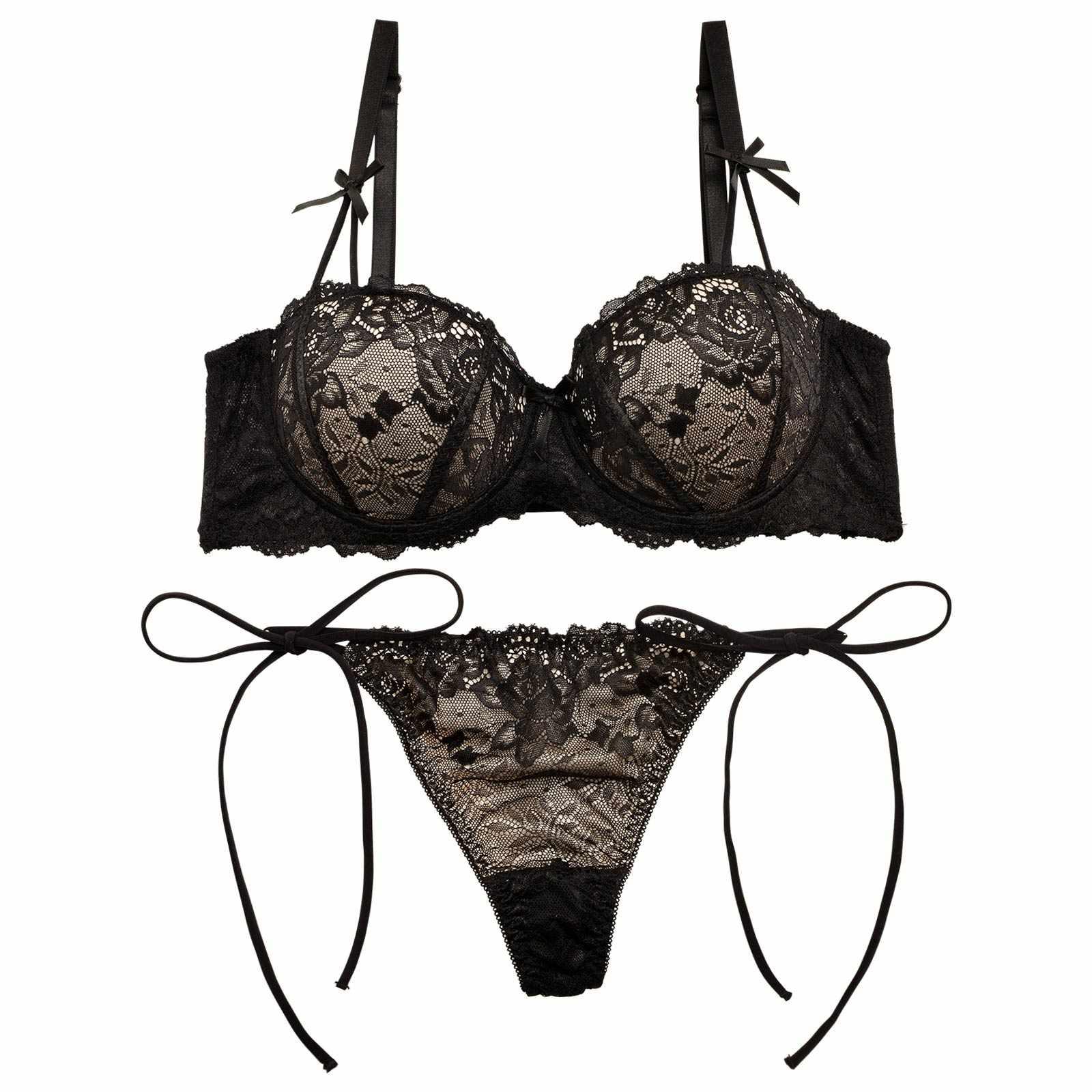 【三上悠亜着用】フロレゾンローズレース育乳脇高ブラジャー&サイド紐バック透けTバックショーツ - 【公式】247Lingerie