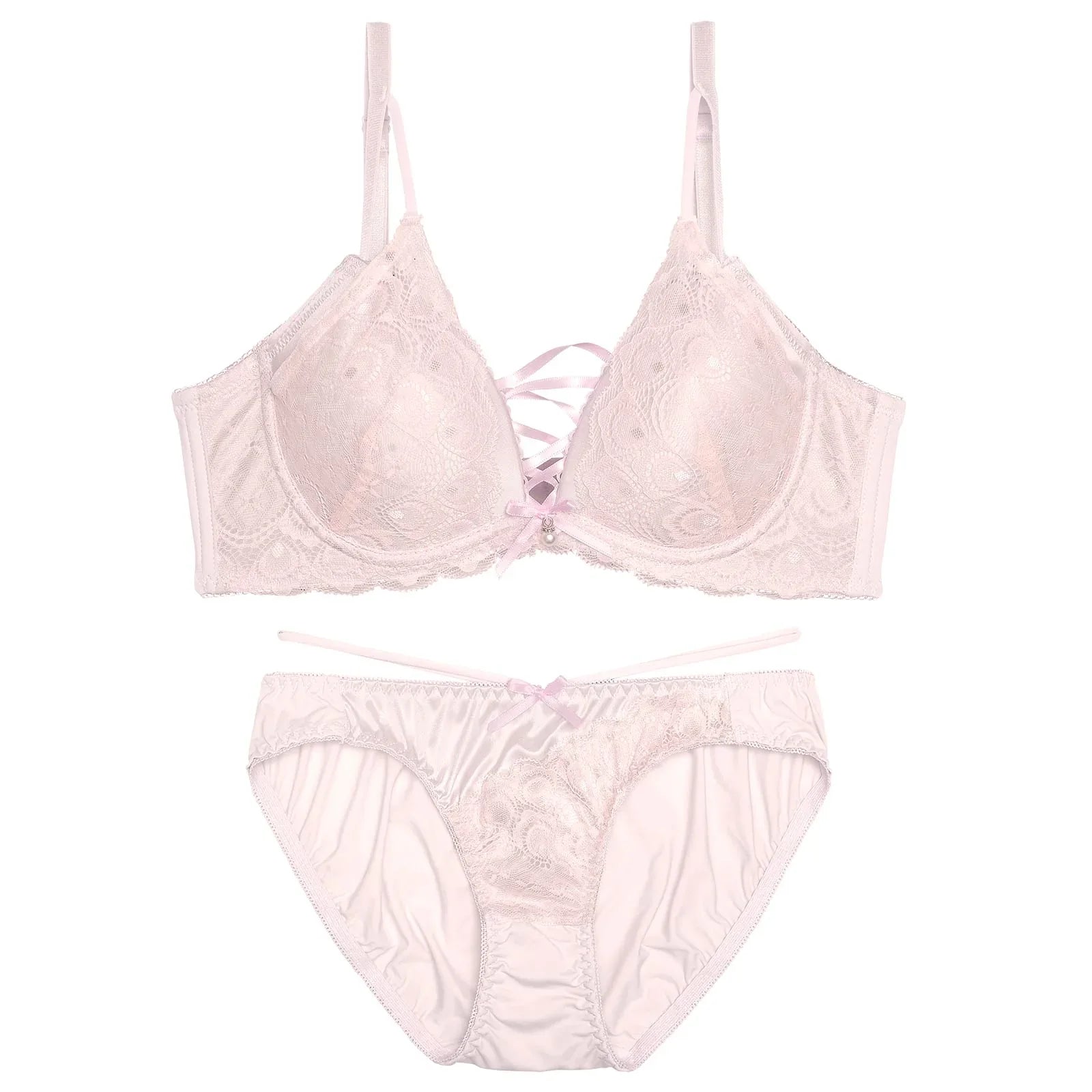 【三上悠亜着用】ブリリアントレーシィライン育乳脇高ブラジャー&フルバックショーツ - 【公式】247Lingerie