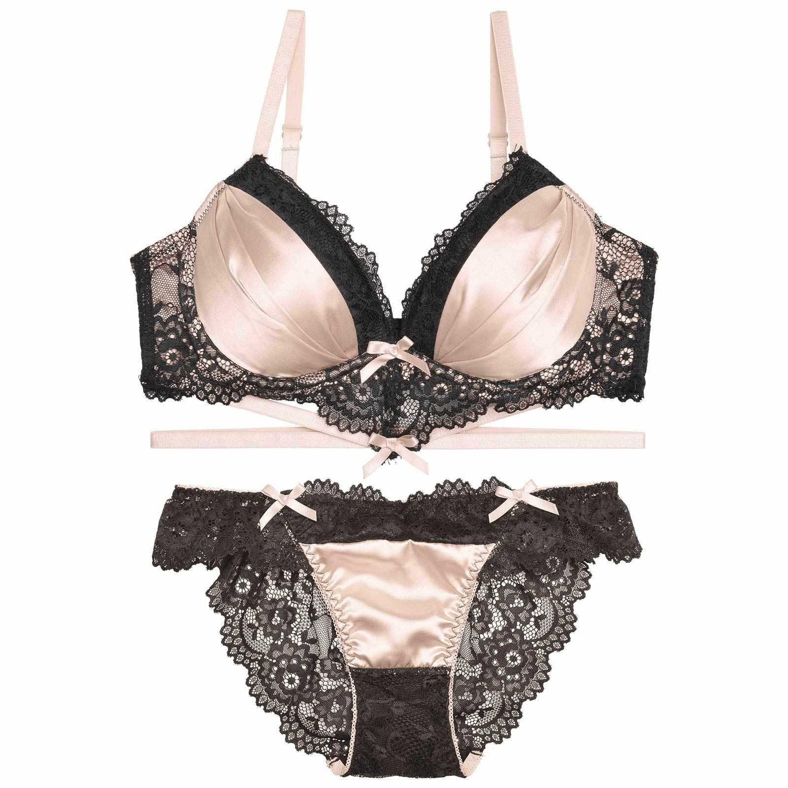 2/7再販!【三上悠亜着用】ラブリーサテンリボンコードブラジャー&バック透けフルバックショーツ - 【公式】247Lingerie