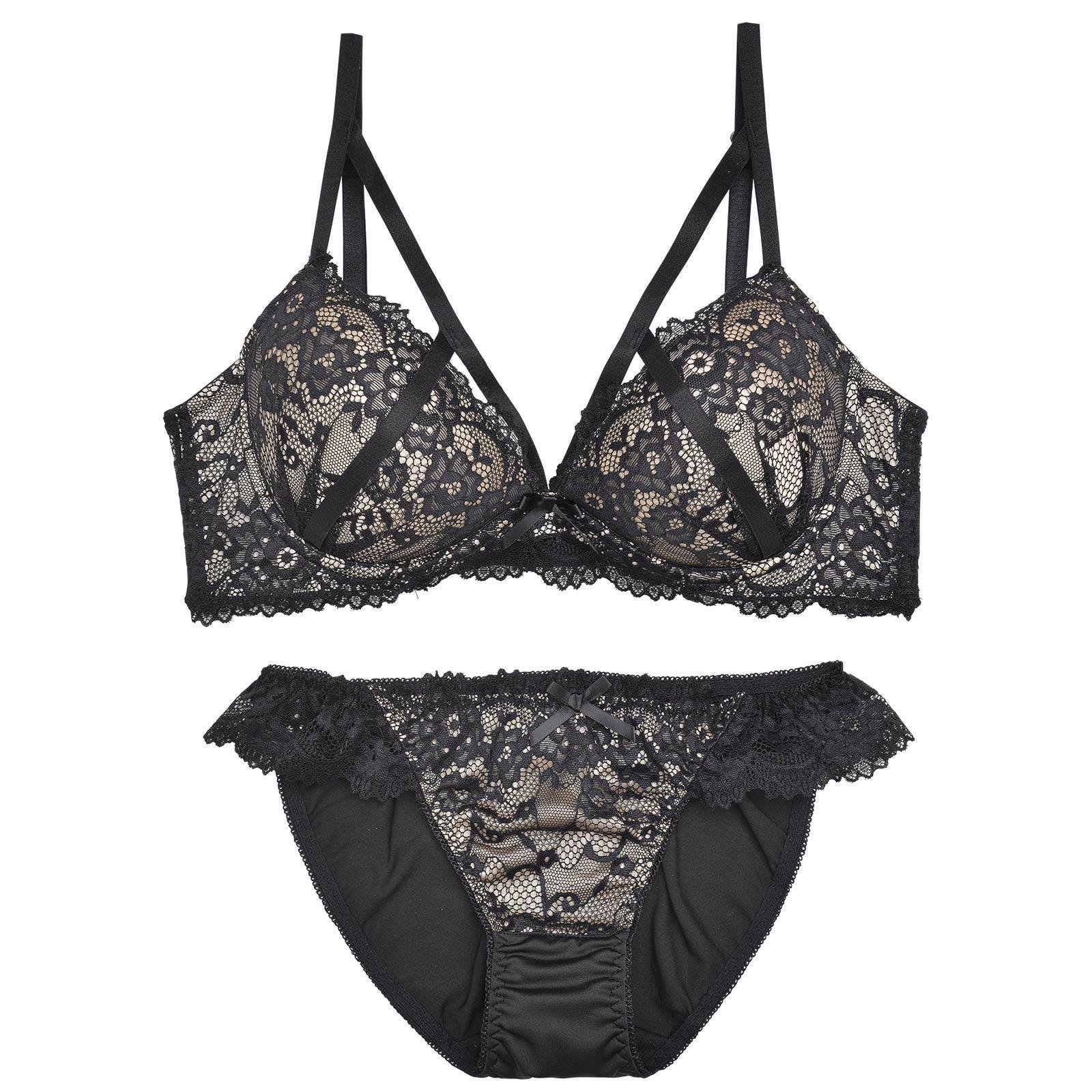 【三上悠亜着用】【EFサイズ】レーシィ アリュール コード育乳脇高ブラジャー&フルバックショーツ - 【公式】247Lingerie