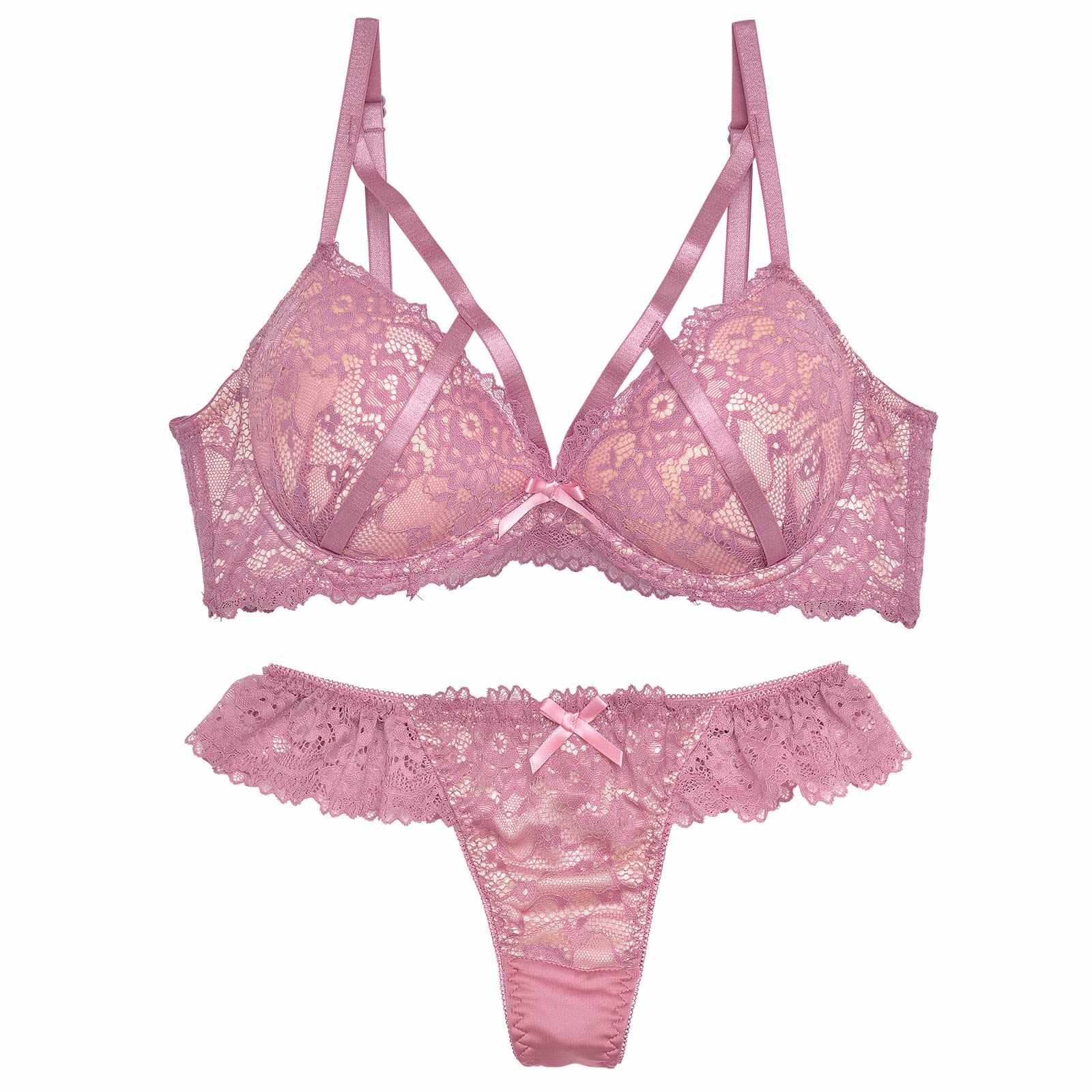 【三上悠亜着用】【EFサイズ】レーシィアリュールコード育乳脇高ブラジャー&Tバックショーツ