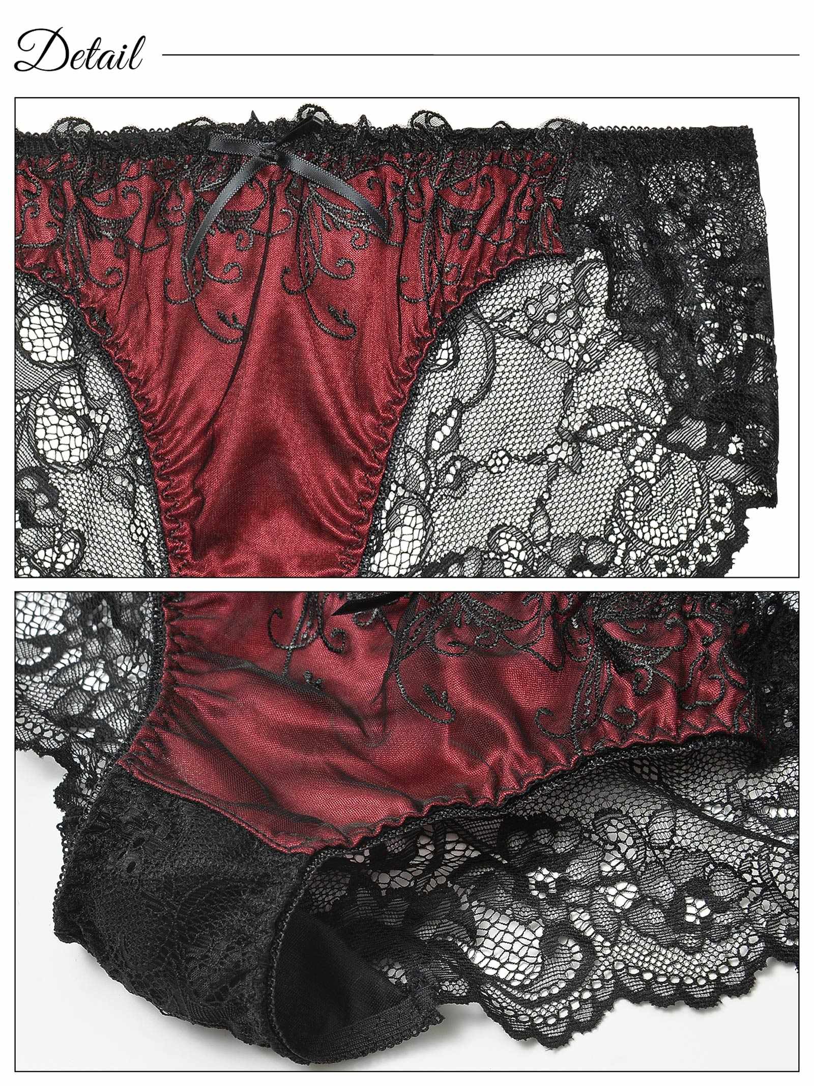 ゴシックスピンドルリボン育乳脇高ブラジャー&バック透けフルバックショーツ