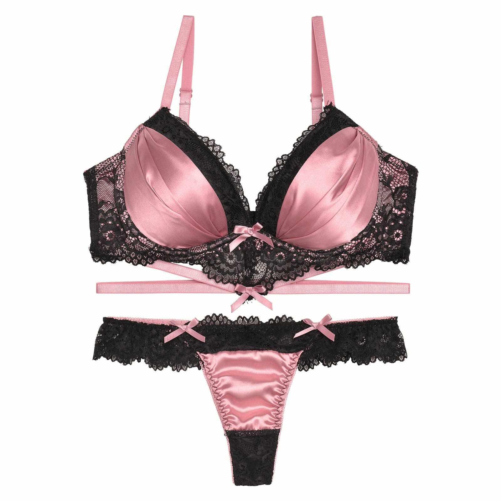 2/7再販!【三上悠亜着用】【GHサイズ】ラブリーサテンリボンコードブラジャー&バック透けTバックショーツ - 【公式】247Lingerie