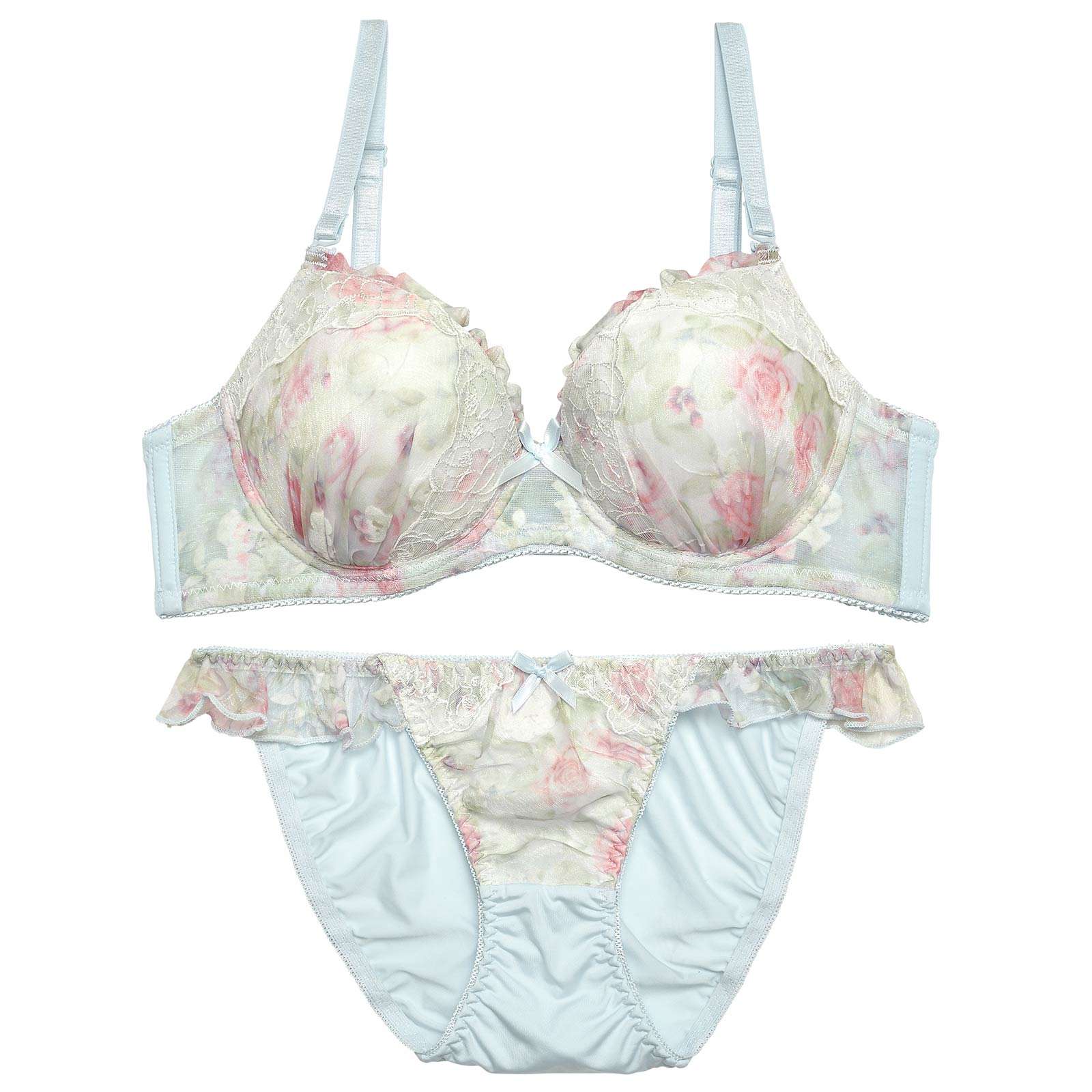 ドリーミングフリルローズブラジャー&フルバックショーツ