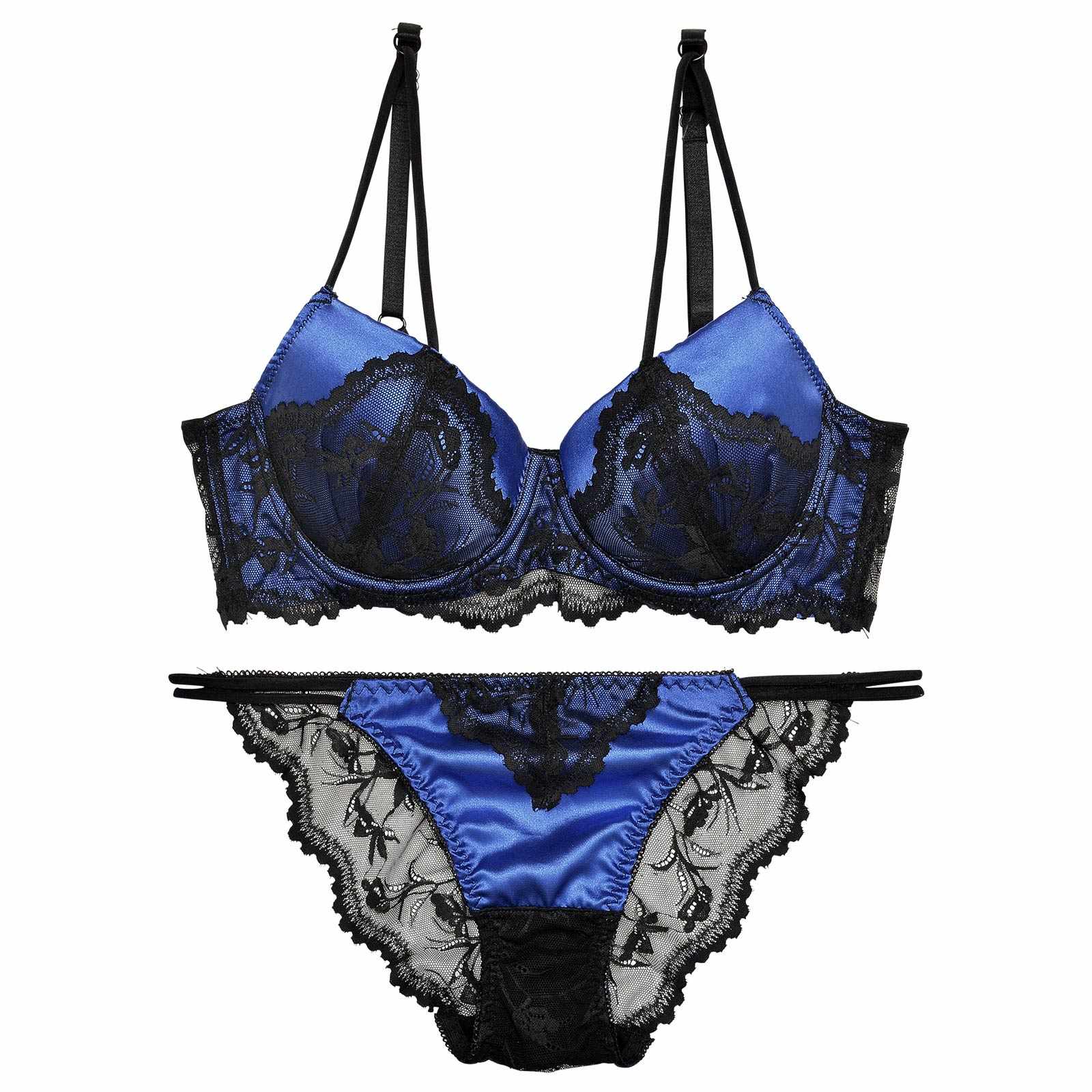 11/8再販!【三上悠亜着用】【EFサイズ】ボタニカルストリングレース育乳脇高ブラジャー&バック透けフルバックショーツ