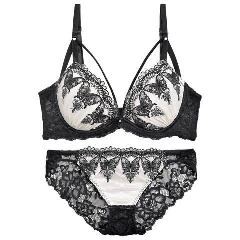 【三上悠亜着用】グロリアスバタフライコード育乳脇高ブラジャー&バック透けフルバックショーツ - 【公式】247Lingerie