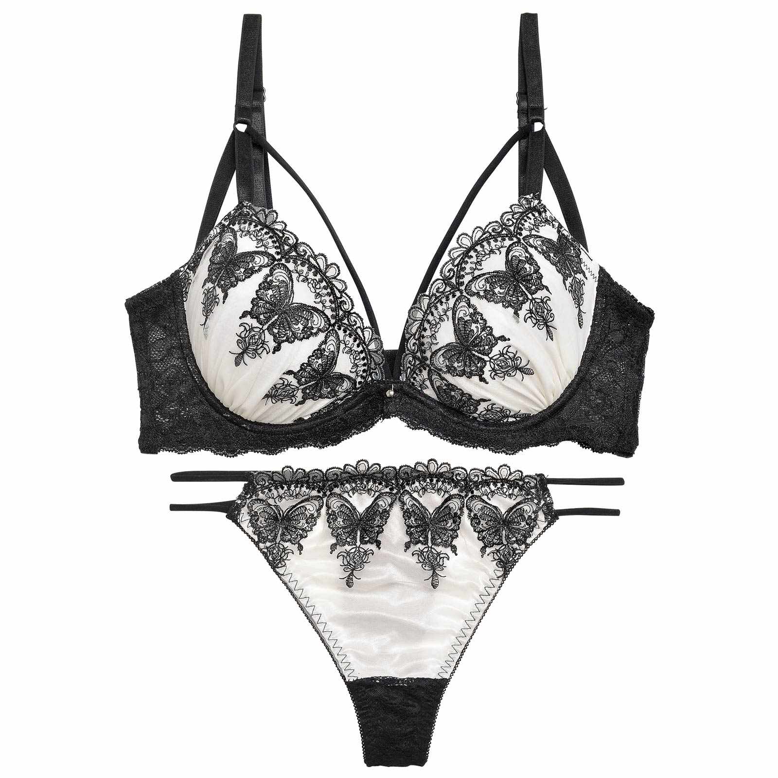 【三上悠亜着用】【EFサイズ】グロリアスバタフライコード育乳脇高ブラジャー&バック透けTバックショーツ