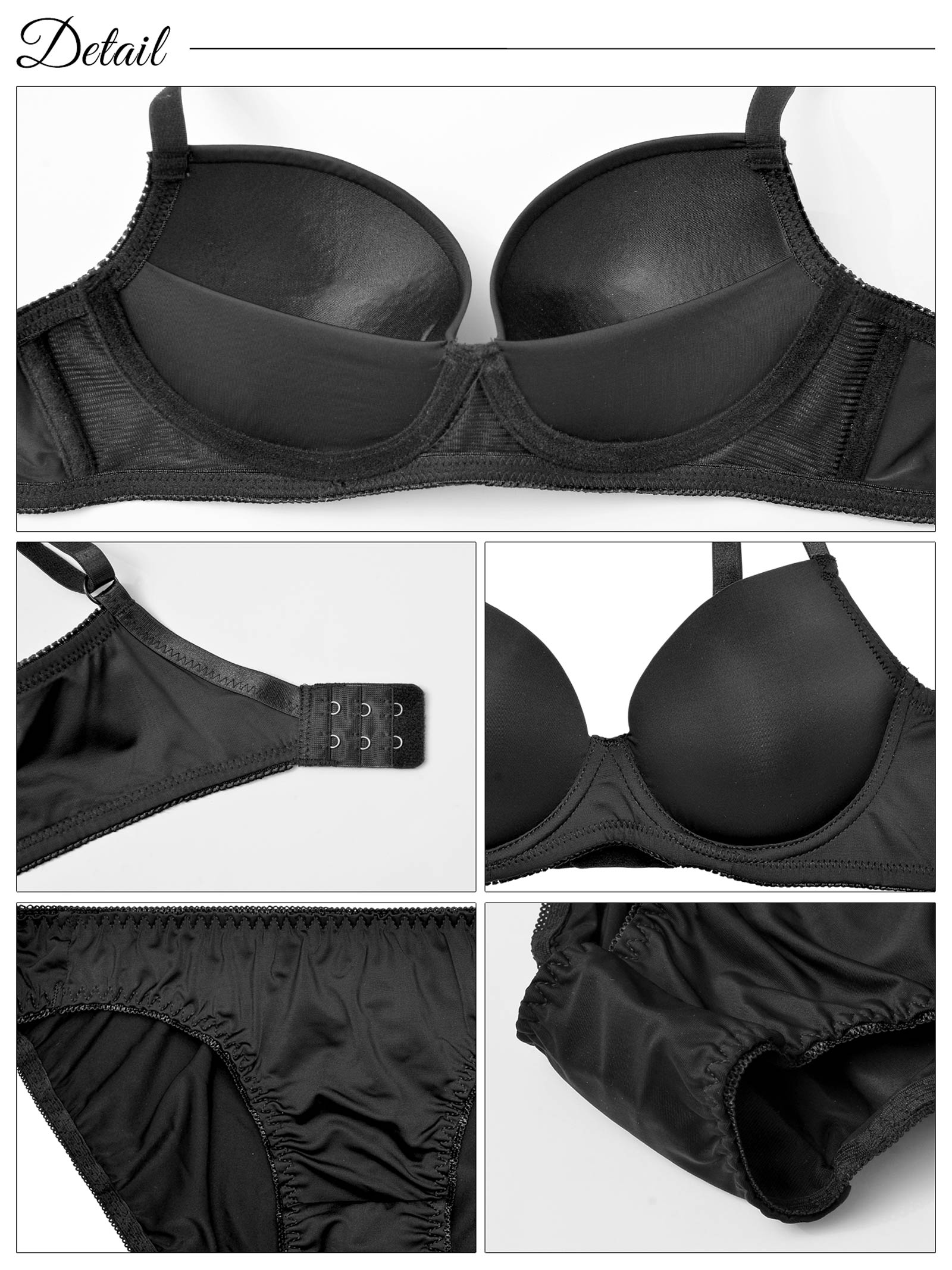 【ノンワイヤー】シンプルワンカラーフラット育乳脇高ブラジャー&フルバックショーツ