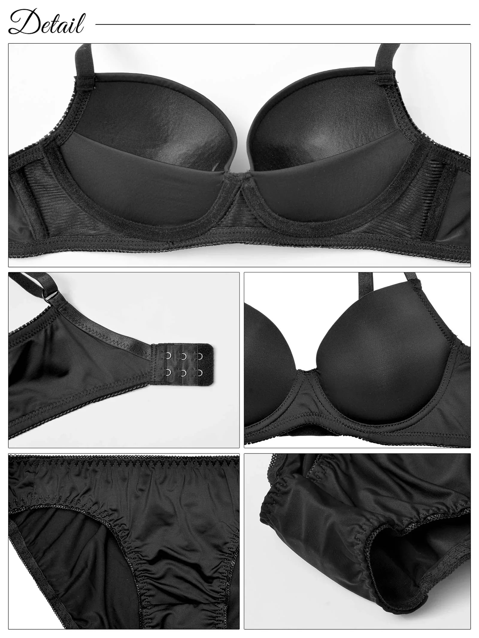 【ノンワイヤー】シンプルワンカラーフラット育乳脇高ブラジャー&フルバックショーツ - 【公式】247Lingerie