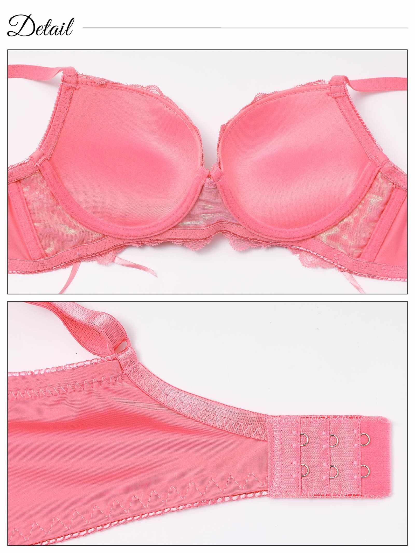 スパークルリボンレースアップ育乳脇高ブラジャー&フルバックショーツ - 【公式】247Lingerie