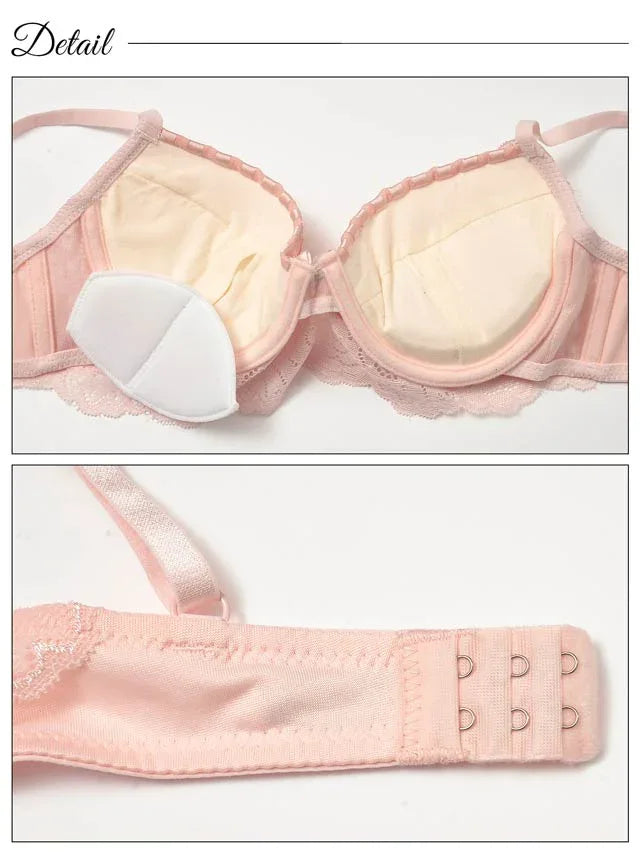 ストライプドレッシーレースブラジャー&フルバックショーツ - 【公式】247Lingerie