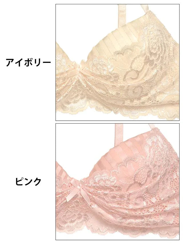 ストライプドレッシーレースブラジャー&フルバックショーツ - 【公式】247Lingerie