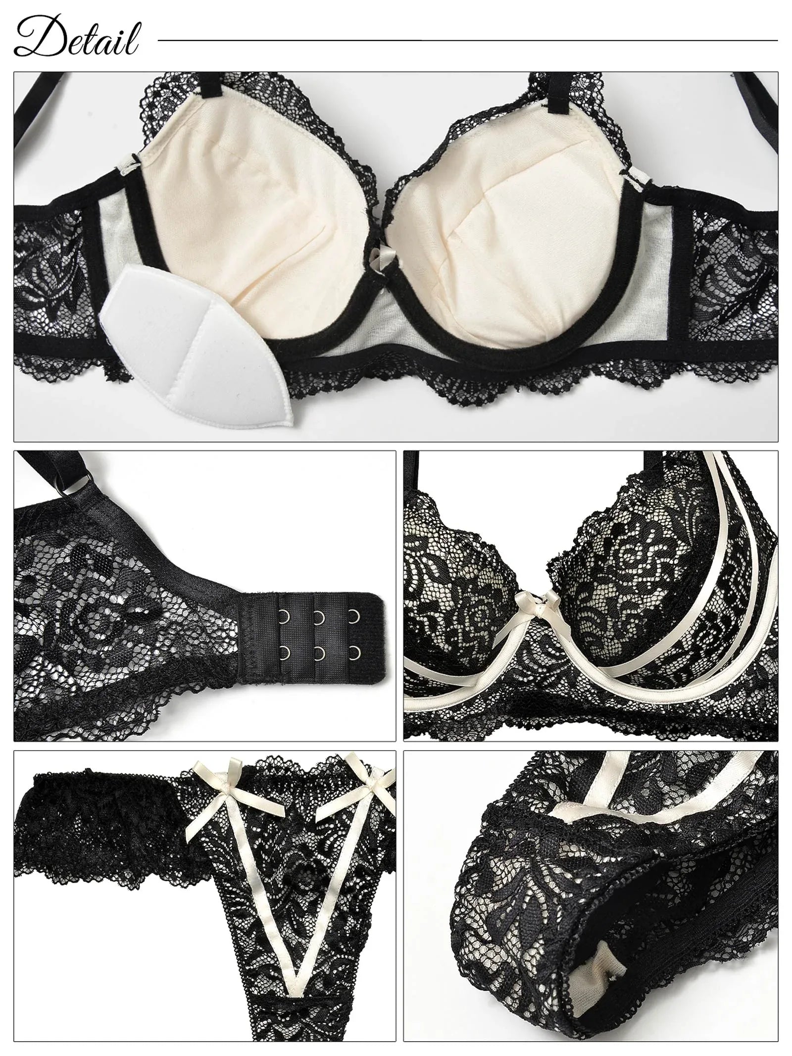 【三上悠亜着用】ガーリーローズレーシィリボンライン育乳脇高ブラジャー&バック透けTバックショーツ - 【公式】247Lingerie