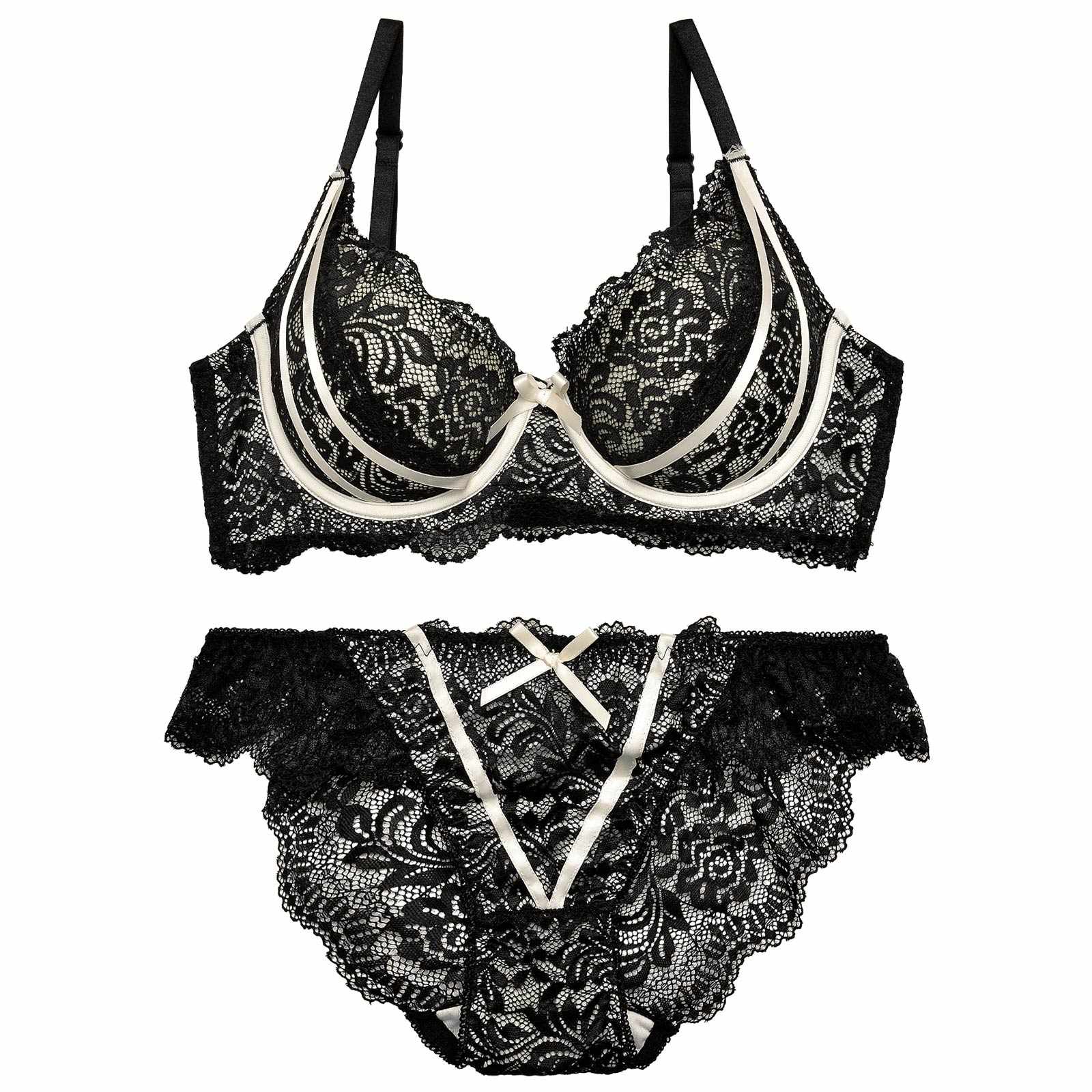 【三上悠亜着用】【GHサイズ】ガーリーローズレーシィリボンライン育乳脇高ブラジャー&バック透けフルバックショーツ