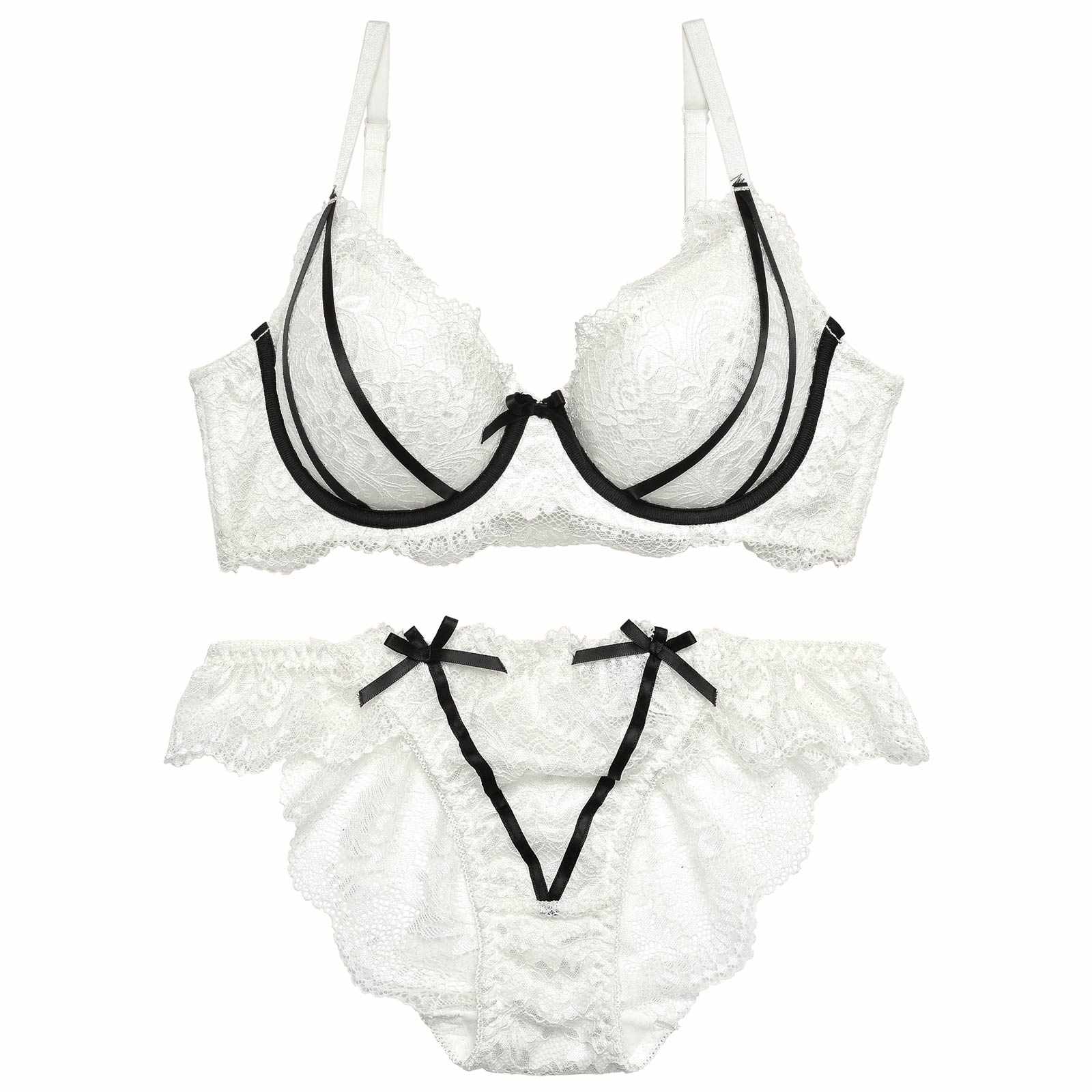 【三上悠亜着用】【GHサイズ】ガーリーローズレーシィリボンライン育乳脇高ブラジャー&バック透けフルバックショーツ