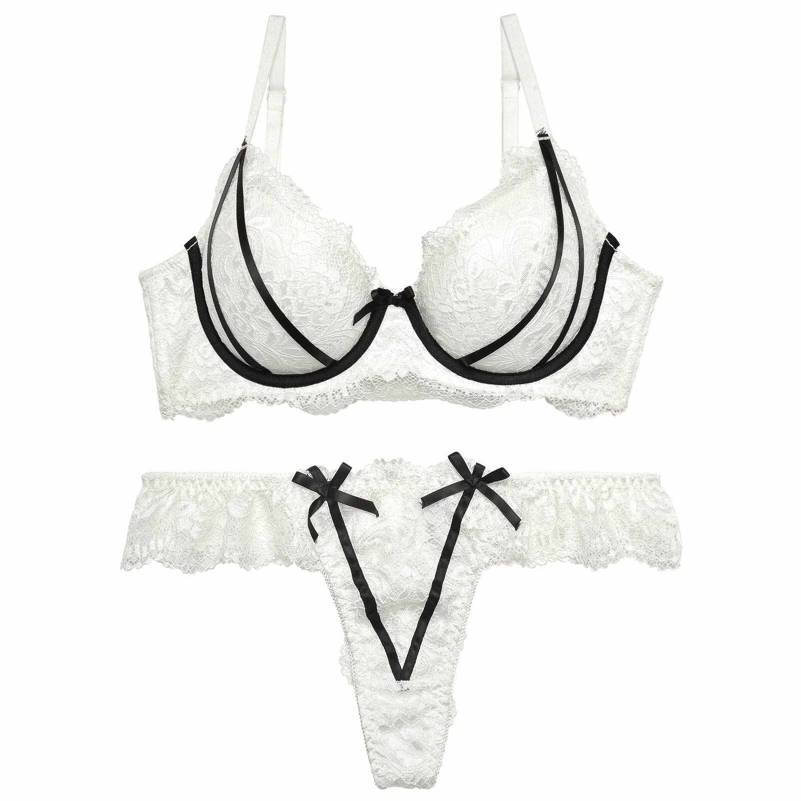 【三上悠亜着用】【GHサイズ】ガーリーローズレーシィリボンライン育乳脇高ブラジャー&バック透けTバックショーツ