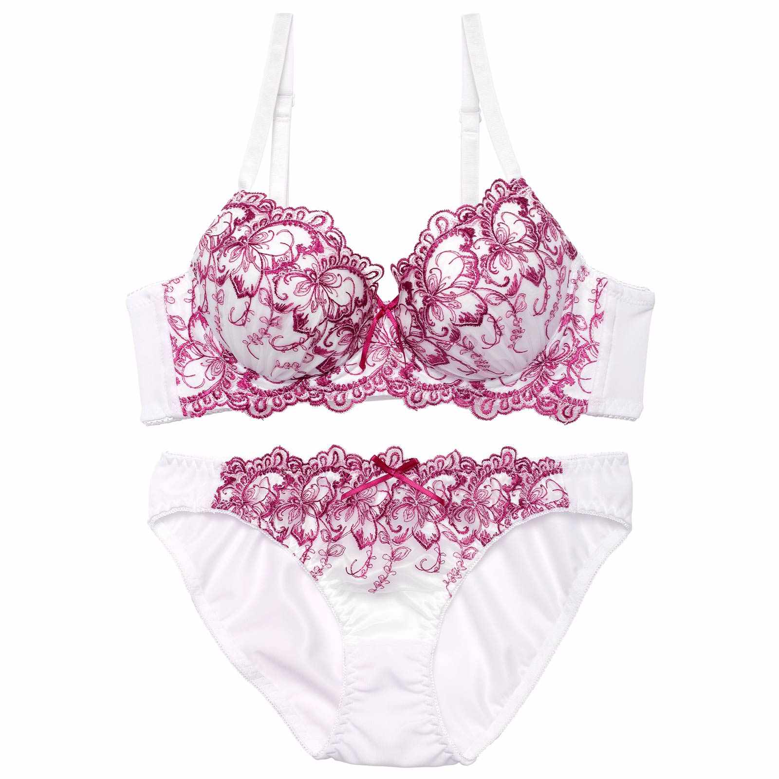 エレガントボタニカルリリー育乳脇高ブラジャー&フルバックショーツ