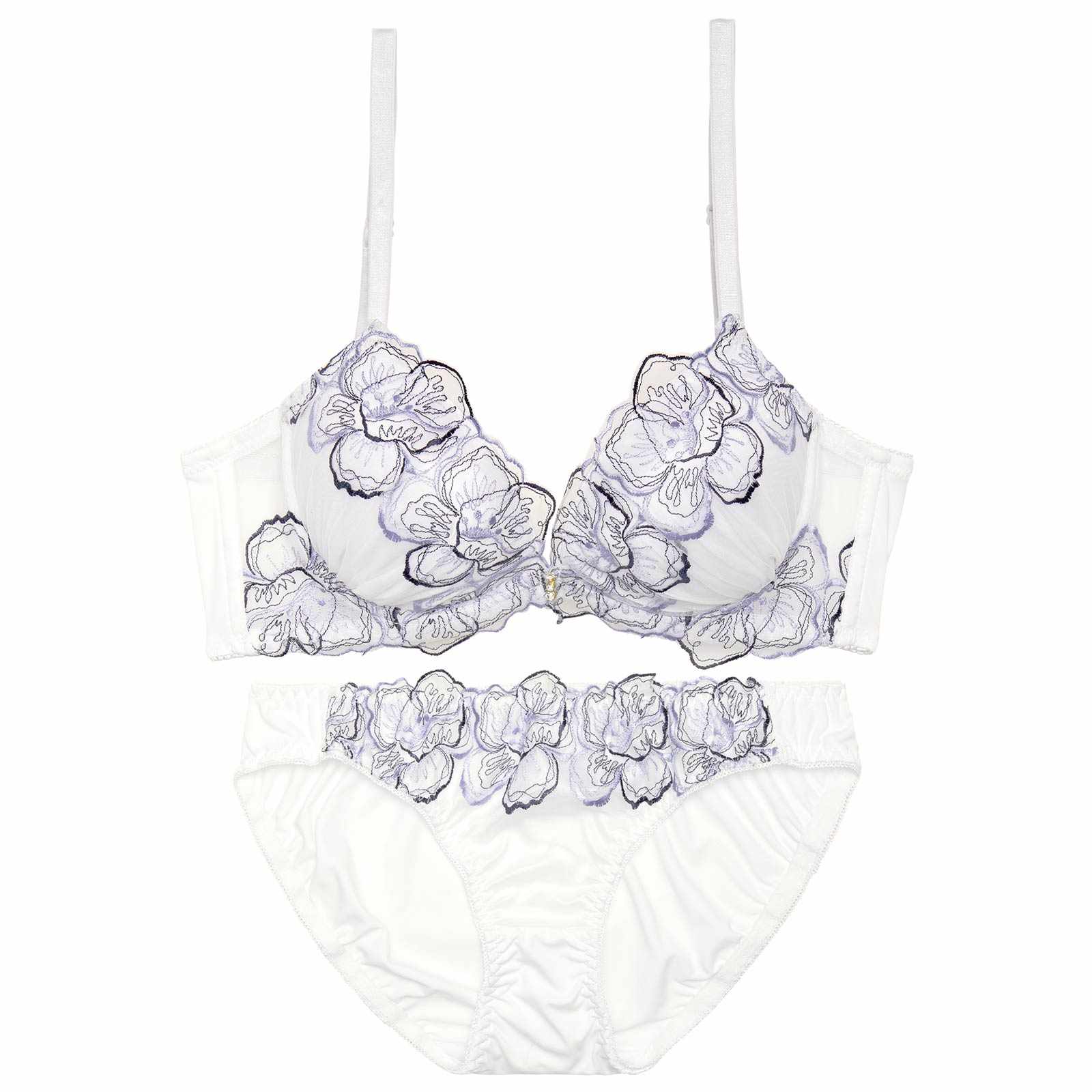 ヴェールチュールブロッサム育乳脇高ブラジャー&フルバックショーツ