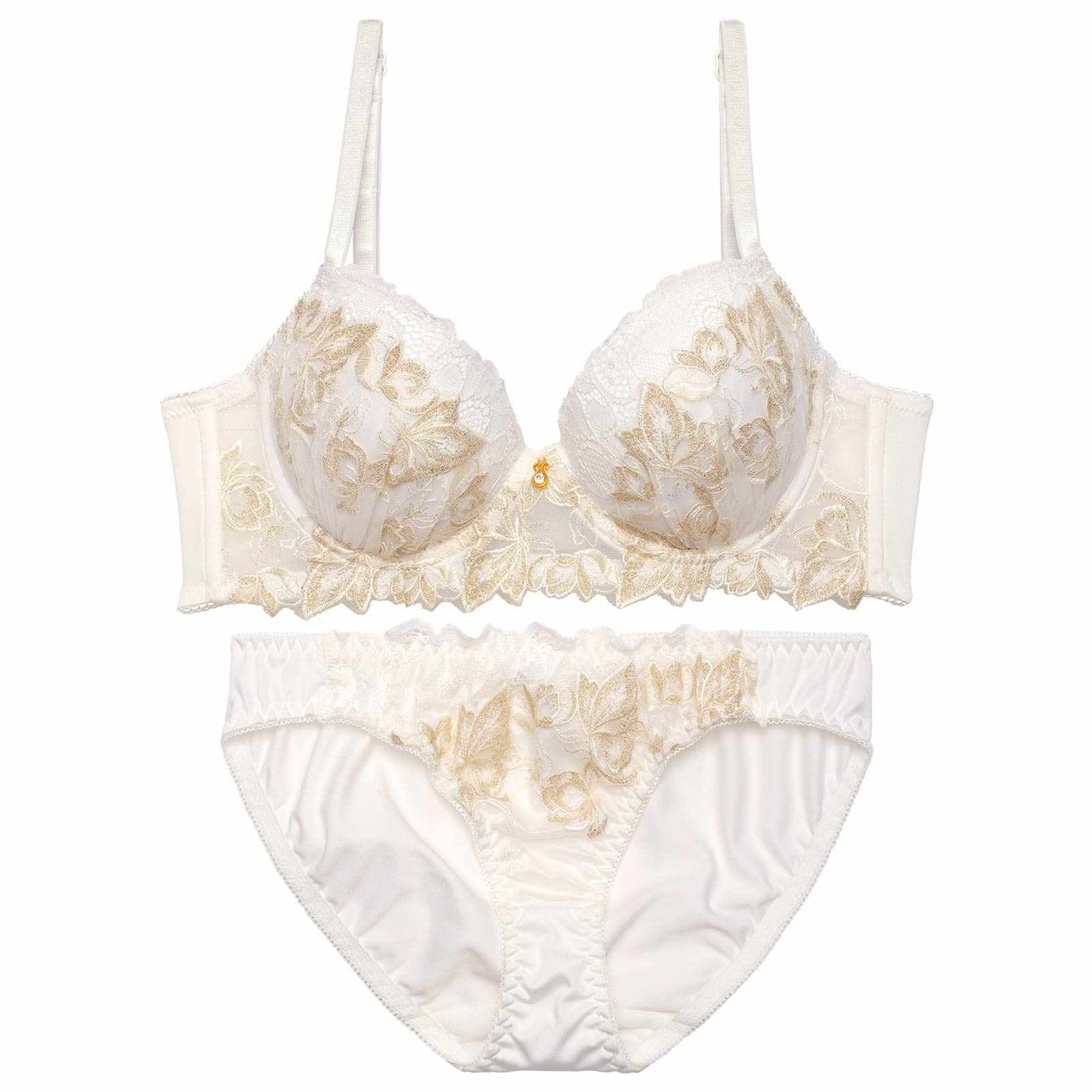 シェリーボタニカルレース育乳脇高ブラジャー&フルバックショーツ