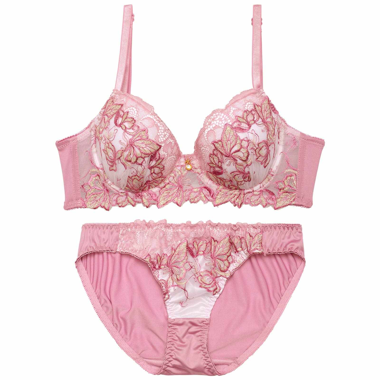 シェリーボタニカルレース育乳脇高ブラジャー&フルバックショーツ