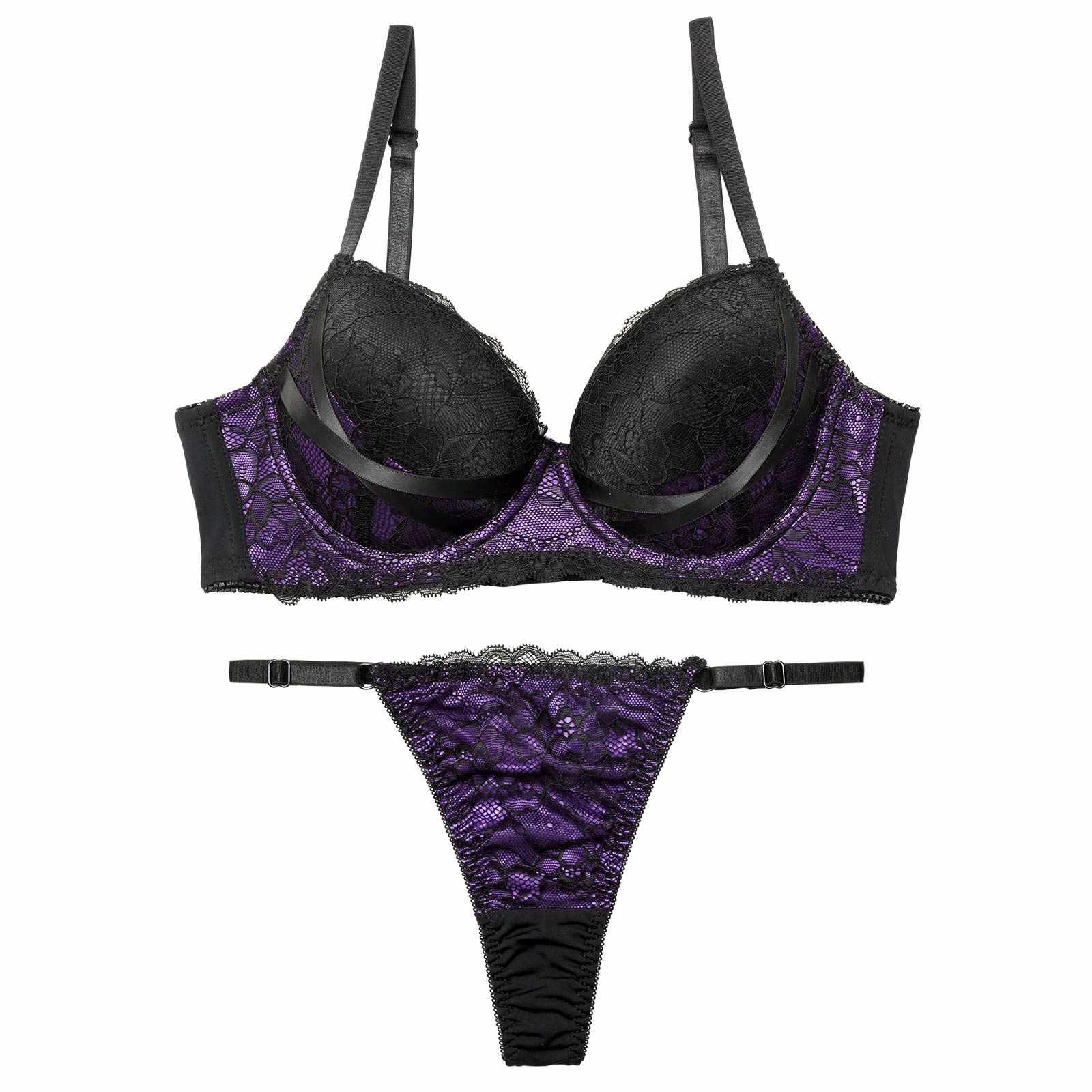 【三上悠亜着用】ビターフローラルレース育乳脇高ブラジャー&Tバックショーツ - 【公式】247Lingerie
