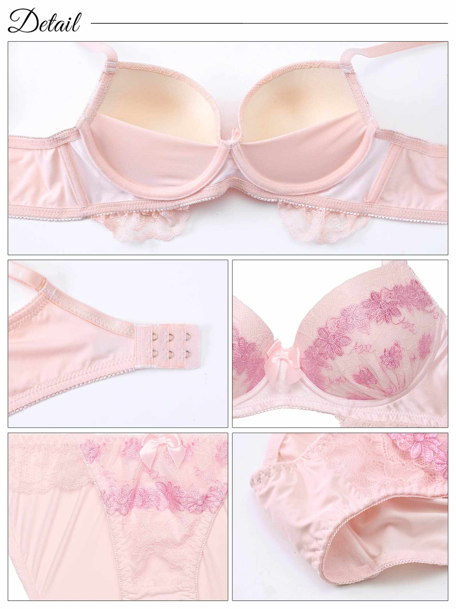 3/14新作!【ノンワイヤー】パステルレーシィマーガレット育乳脇高ブラジャー&フルバックショーツ