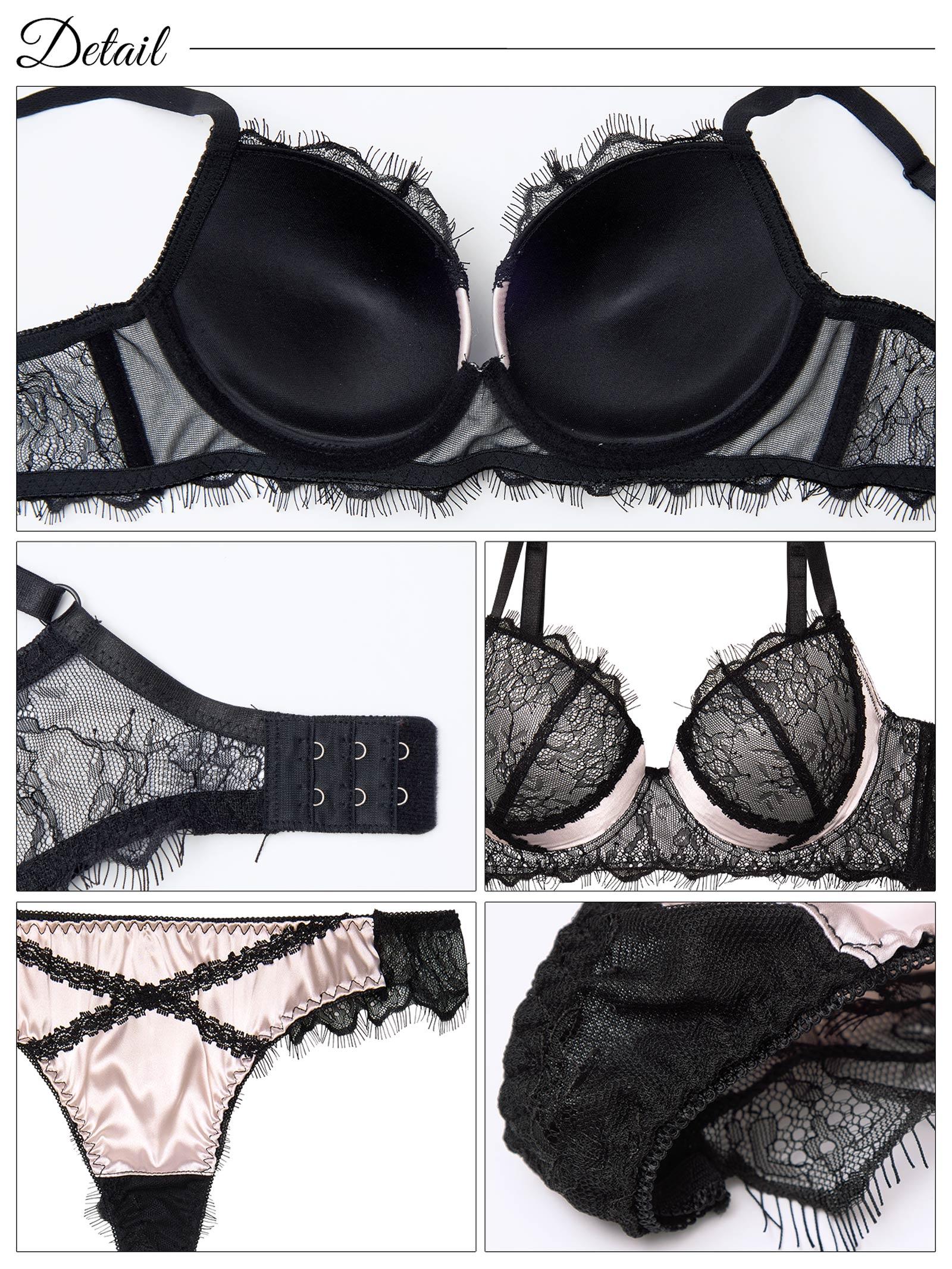 【かとゆり着用】パステルサテンクロスレーシィ育乳脇高ブラジャー&バック透けTバックショーツ - 【公式】247Lingerie