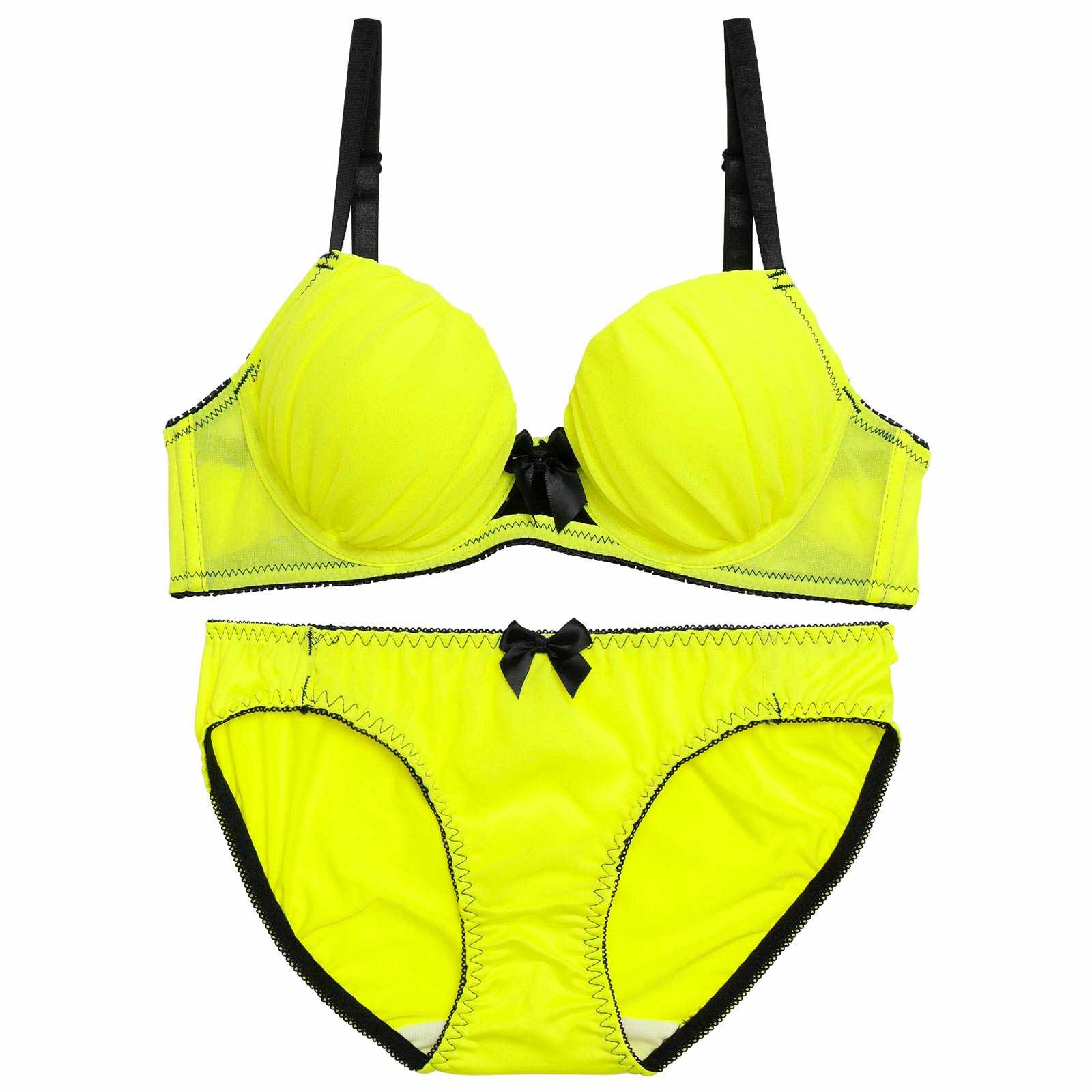 ギャザーシャインネオンブラジャー&フルバックショーツ