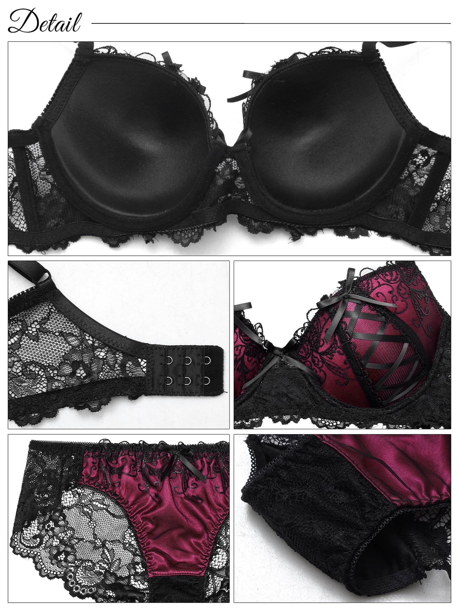 4/11新作!ゴシックスピンドルリボン育乳脇高ブラジャー&バック透けフルバックショーツ