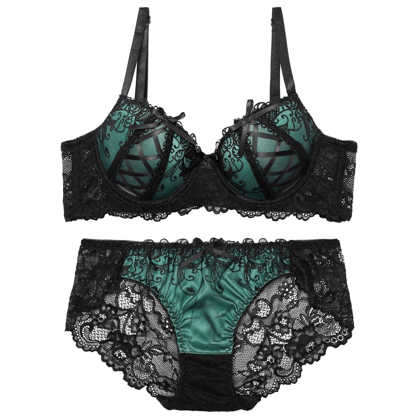 1/17再販!【GHサイズ】ゴシックスピンドルリボン育乳脇高ブラジャー&バック透けフルバックショーツ - 【公式】247Lingerie